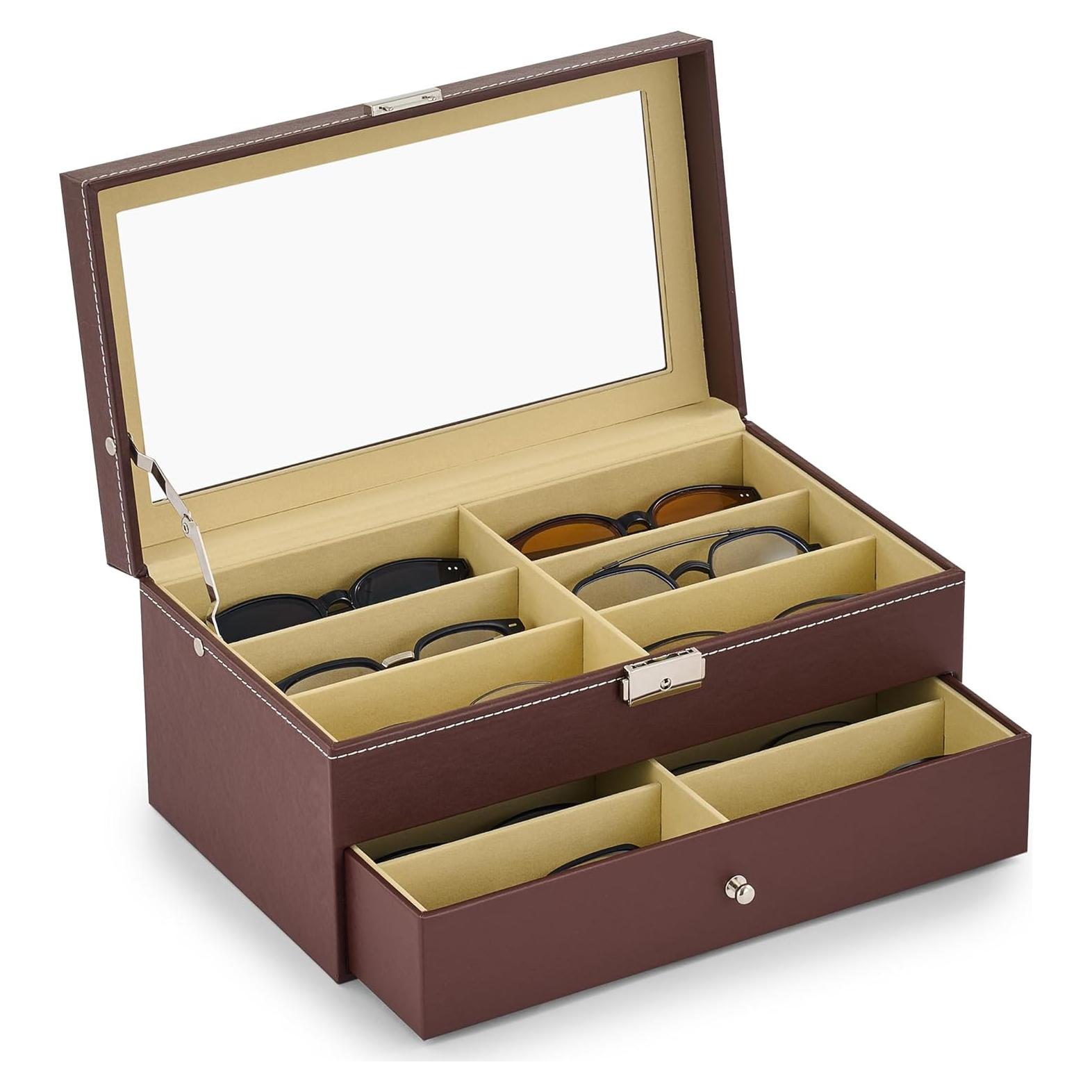 Organizador de Gafas CO-Z 12 Compartimentos Marrón