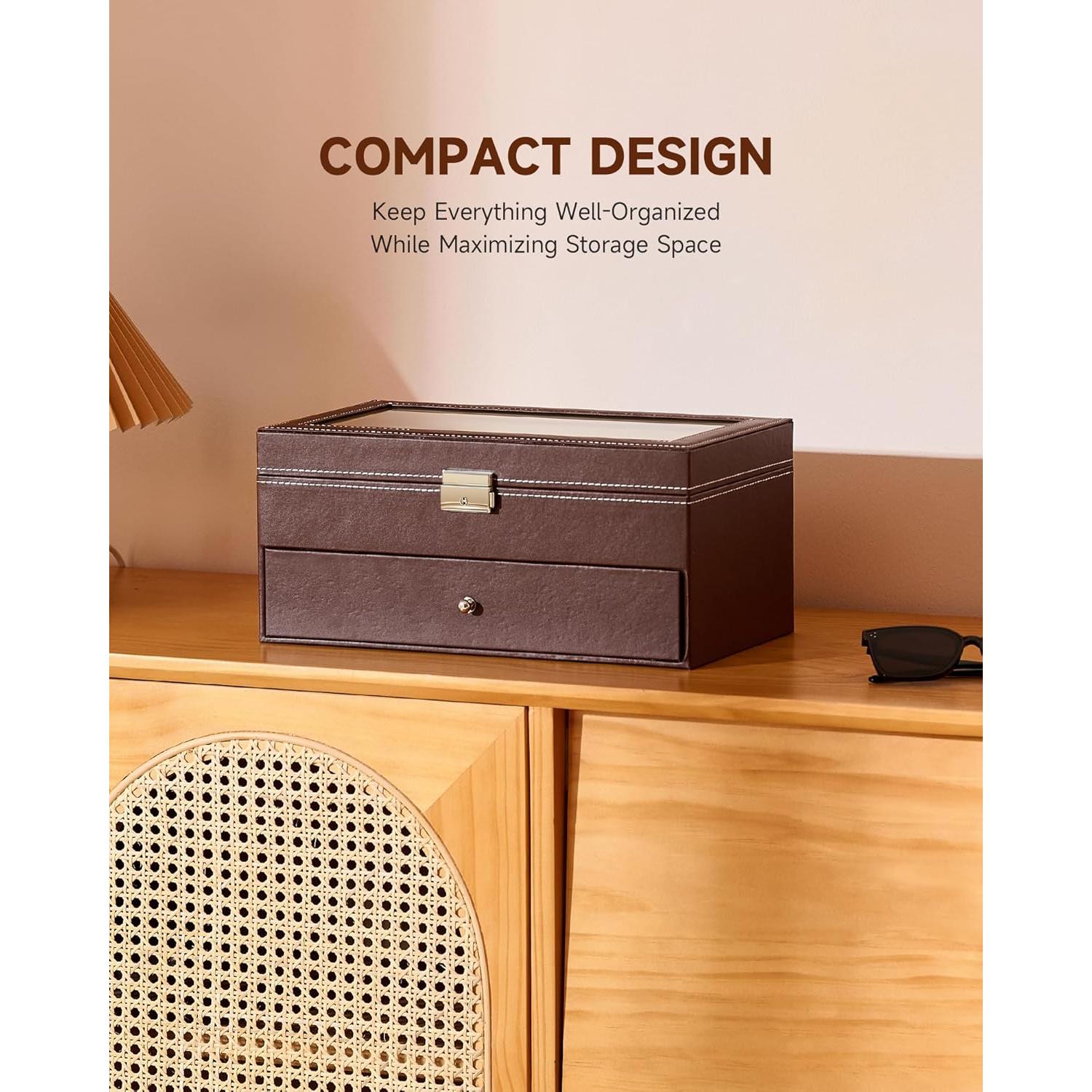 Organizador de Gafas CO-Z 12 Compartimentos Marrón