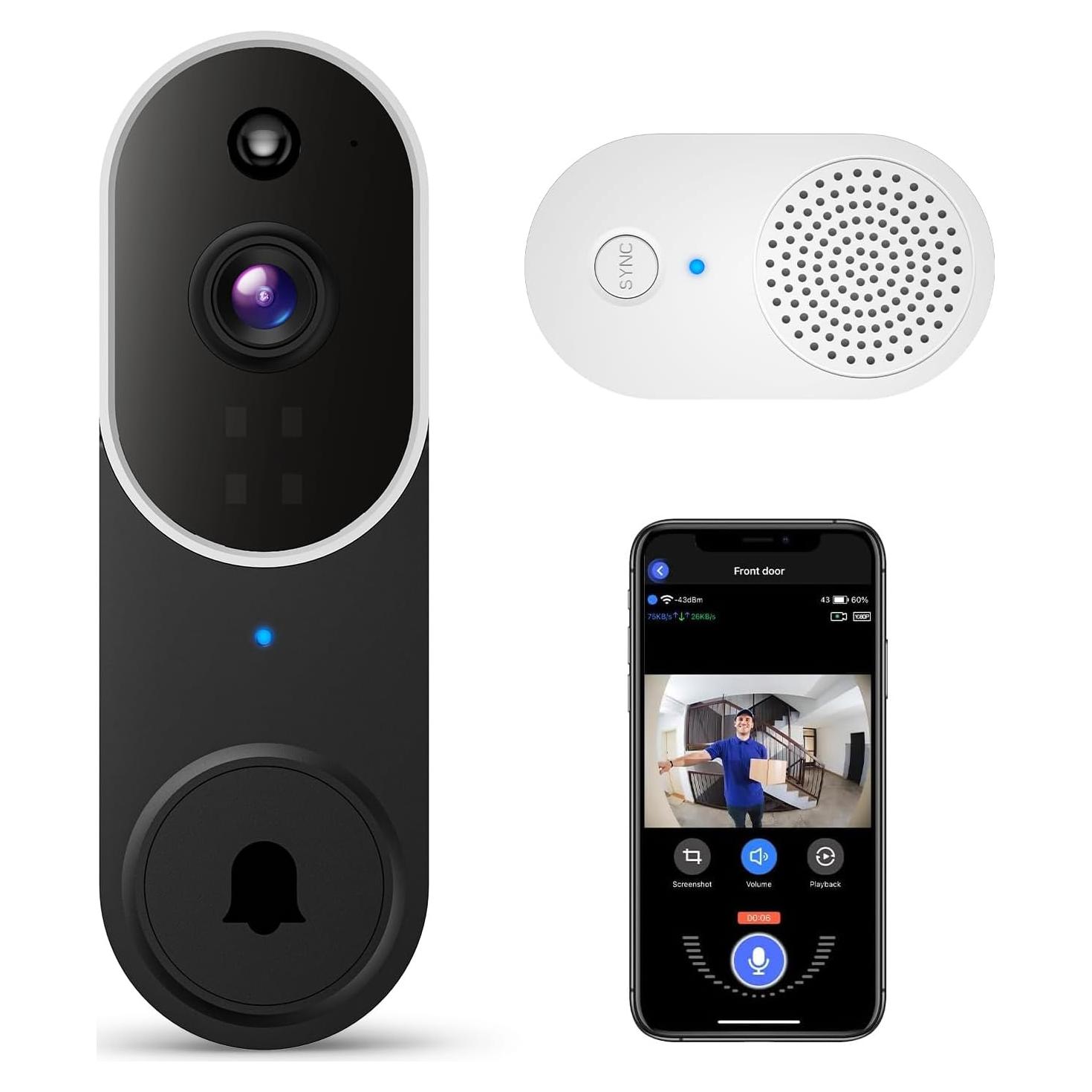 Cámara Timbre Video Guggre P50 1080P Wi-Fi Audio Bidireccional