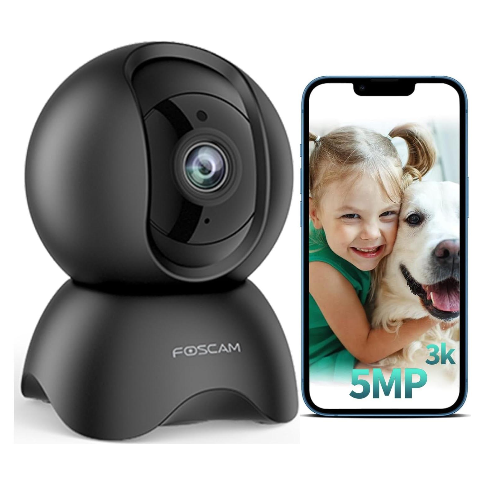 Cámara Foscam R5 5MP WiFi 360° con Audio y Visión Nocturna