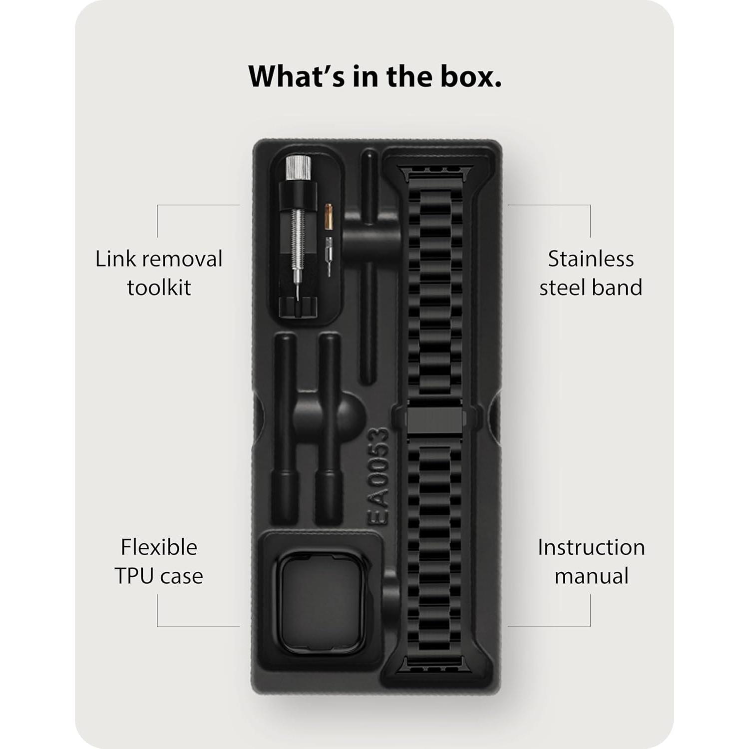 Correa de Metal Fullmosa para Apple Watch 42mm 44mm 45mm Negra