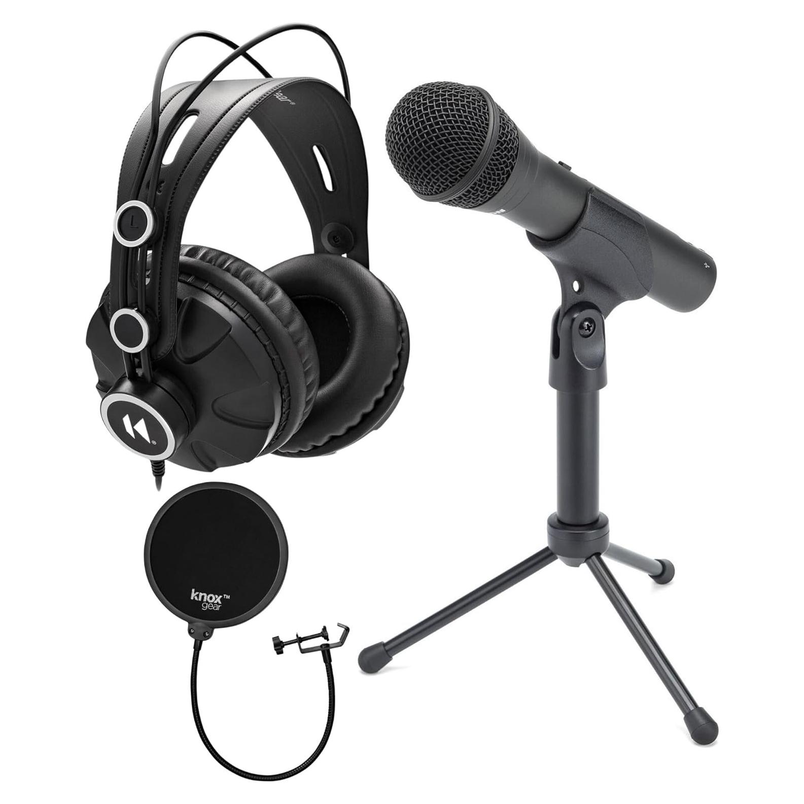 Micrófono Dinámico USB Samson Q2U con Auriculares y Filtro Antipop