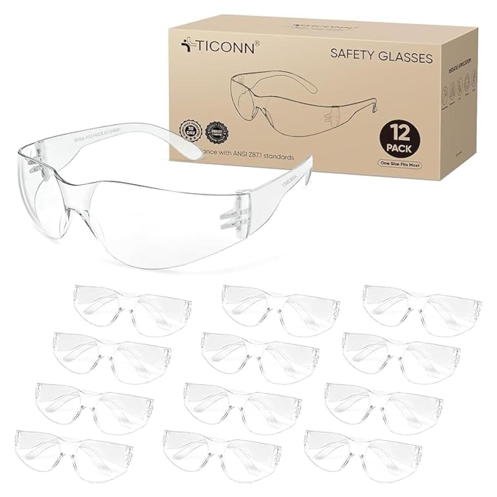 Gafas de Seguridad TICONN Transparentes Resistencia Rayones