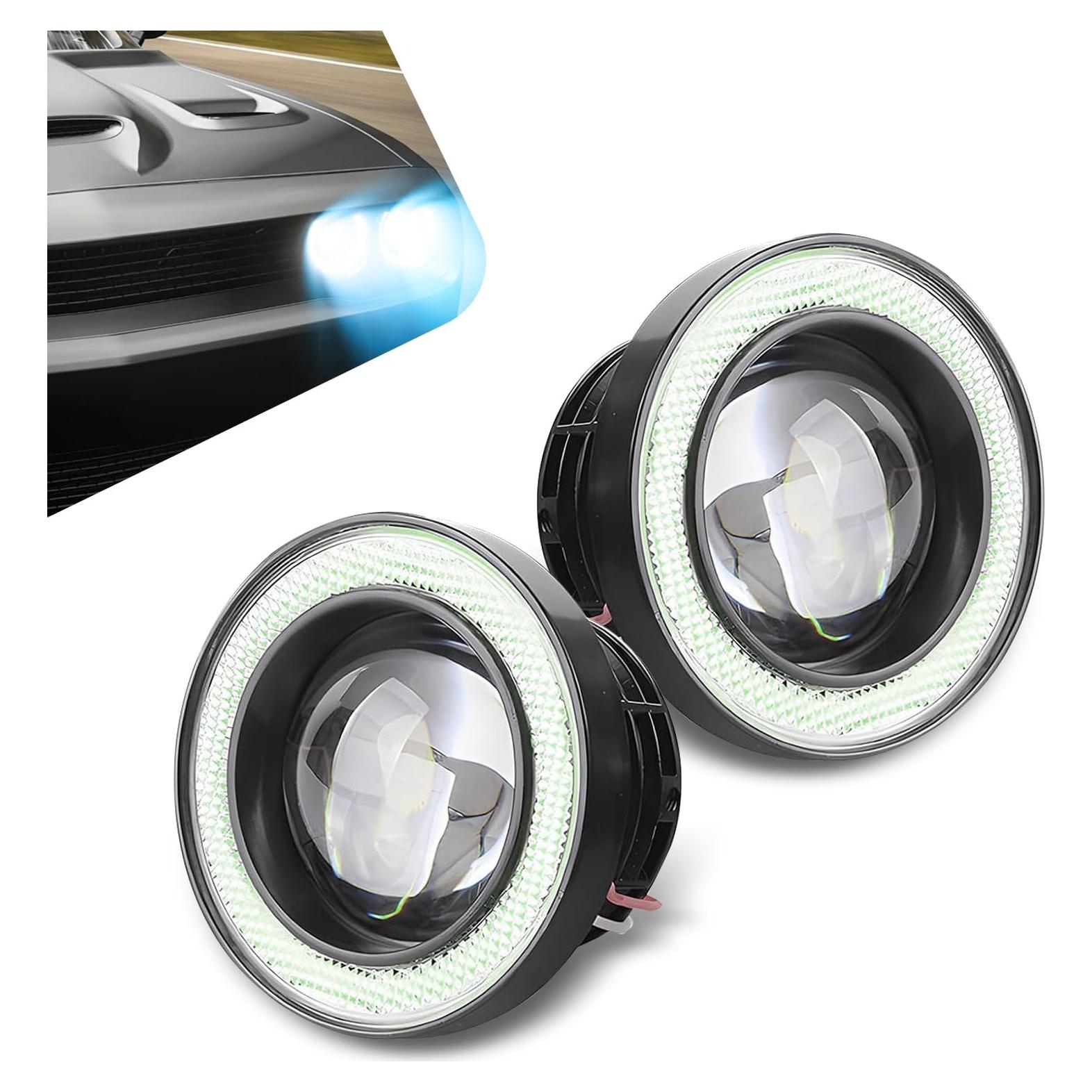 Luz de Niebla LED Grandí Redonda 7.6 cm Azul Hielo 2 Piezas