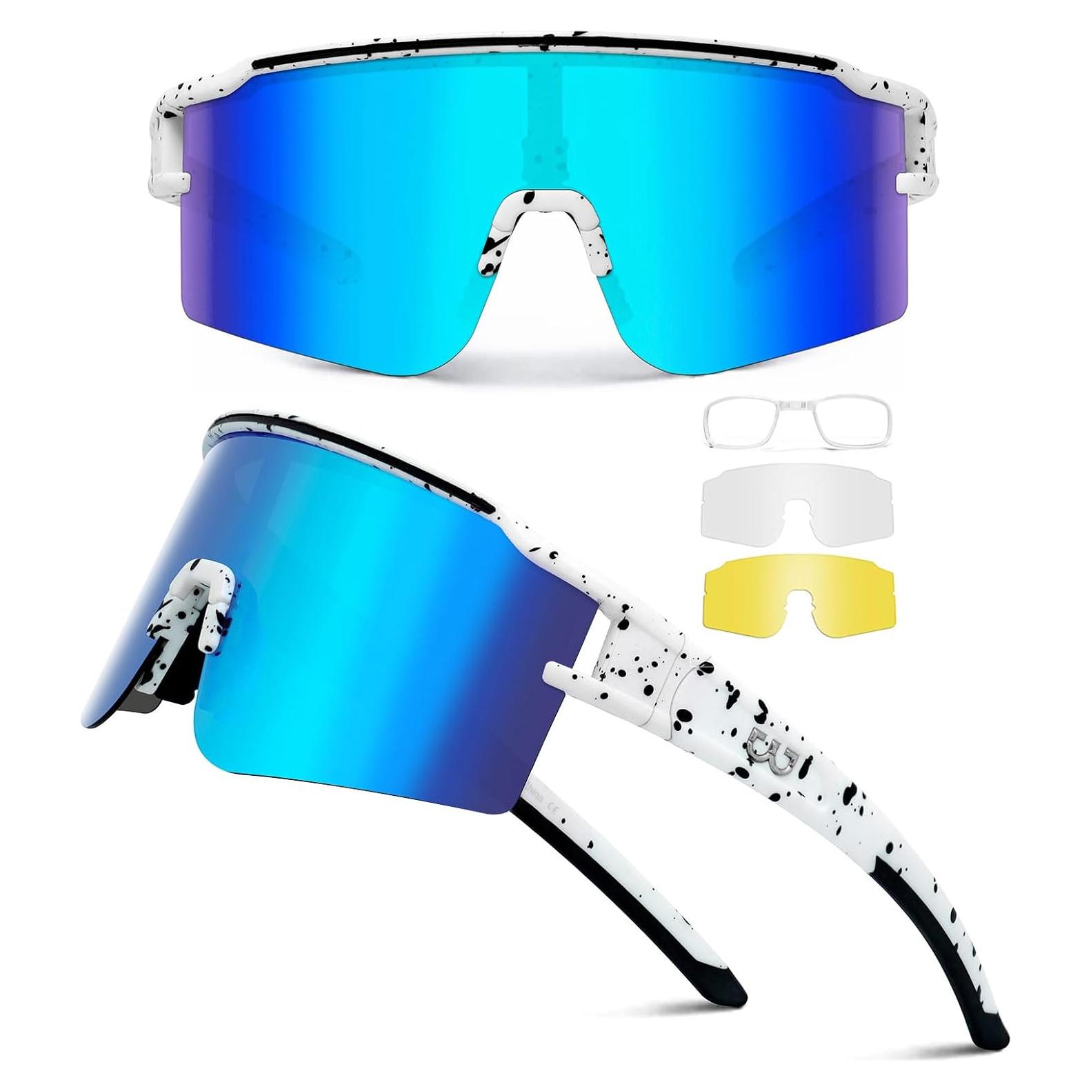 Gafas de Ciclismo Polarizadas SPOSUNE con 3 Lentes Intercambiables