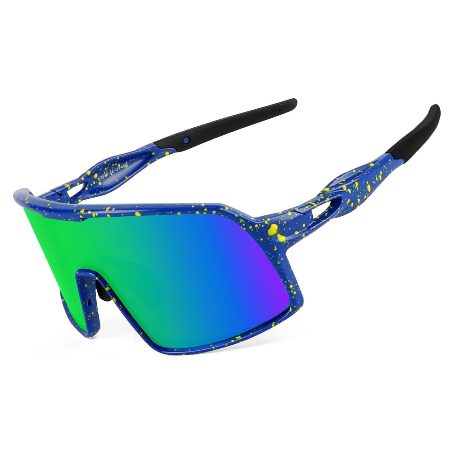 Gafas de Ciclismo BangLong UV400 Verde, Ligeras y Cómodas