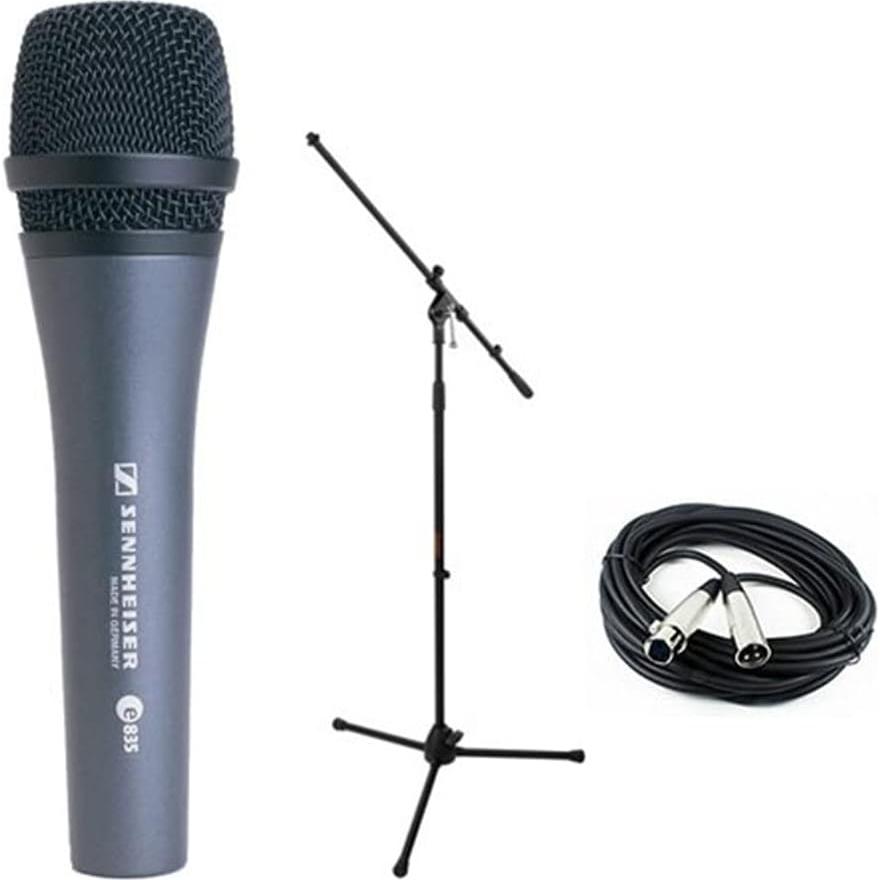 Micrófono Vocal Dinámico Sennheiser E835 con Soporte y Cable