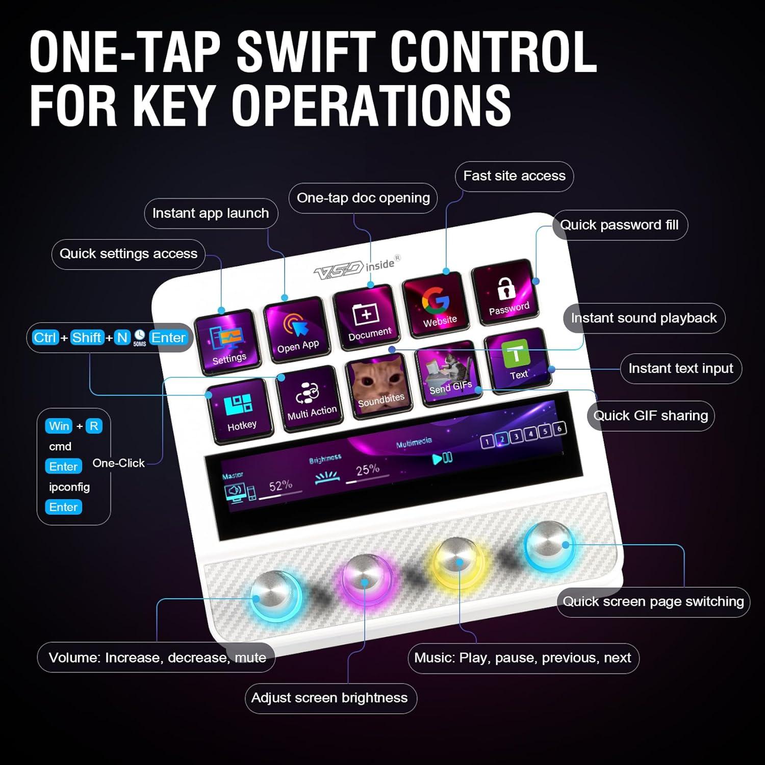 Controlador de Streaming VSD Macro Pad USB Programable RGB