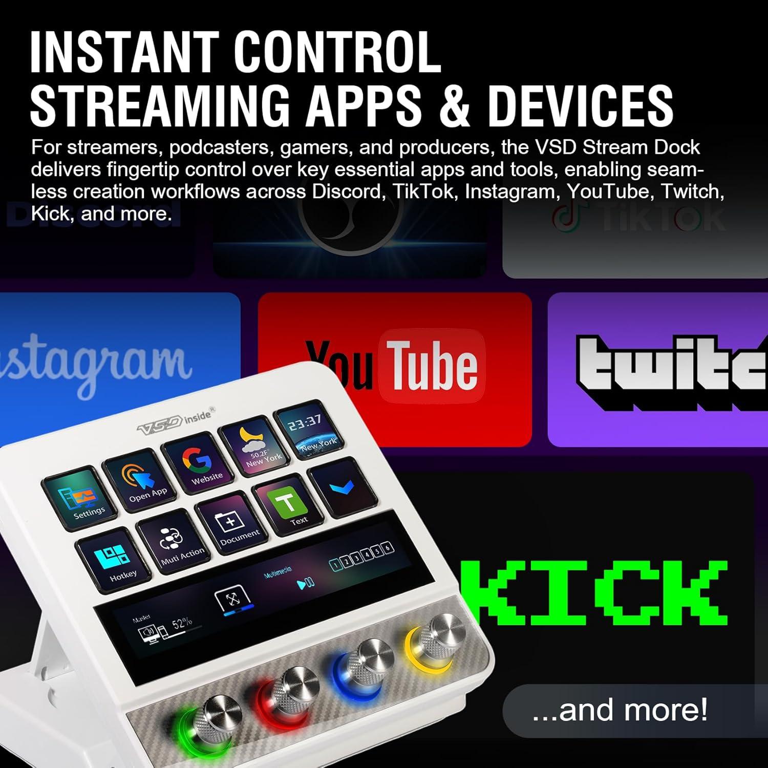 Controlador de Streaming VSD Macro Pad USB Programable RGB