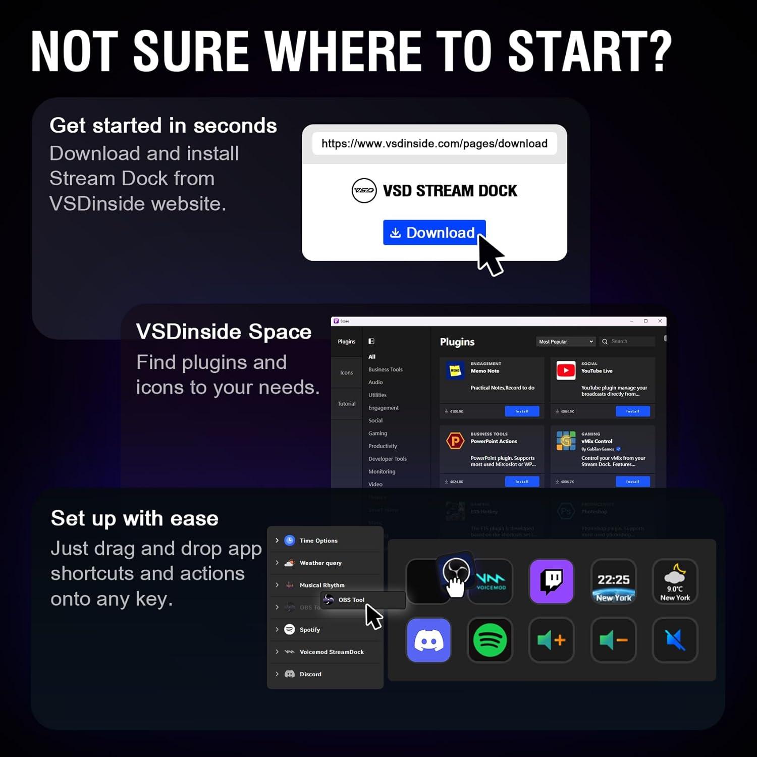Controlador de Streaming VSD Macro Pad USB Programable RGB