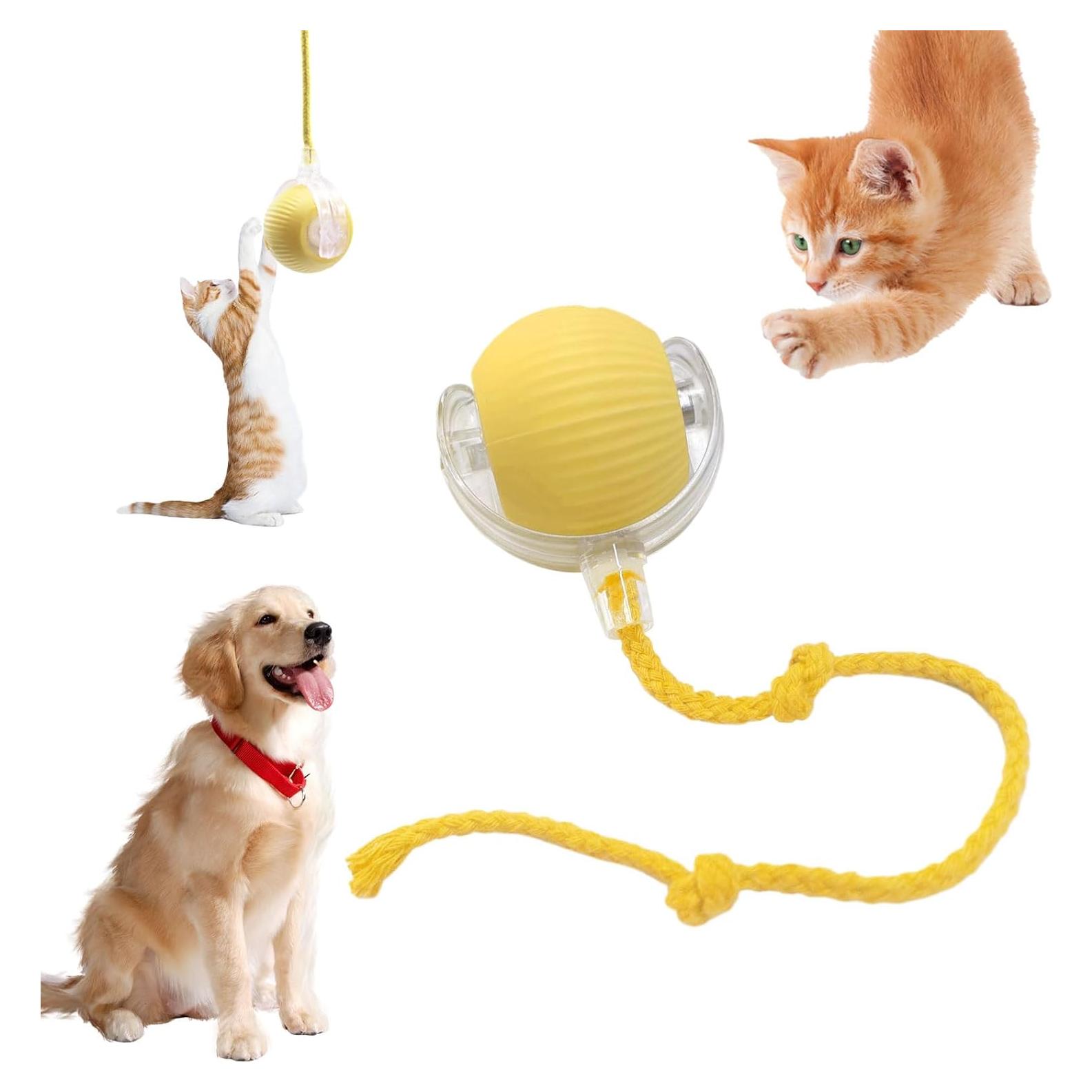 Bola Interactiva para Gatos Tewloss Amarilla, Juguete Automático