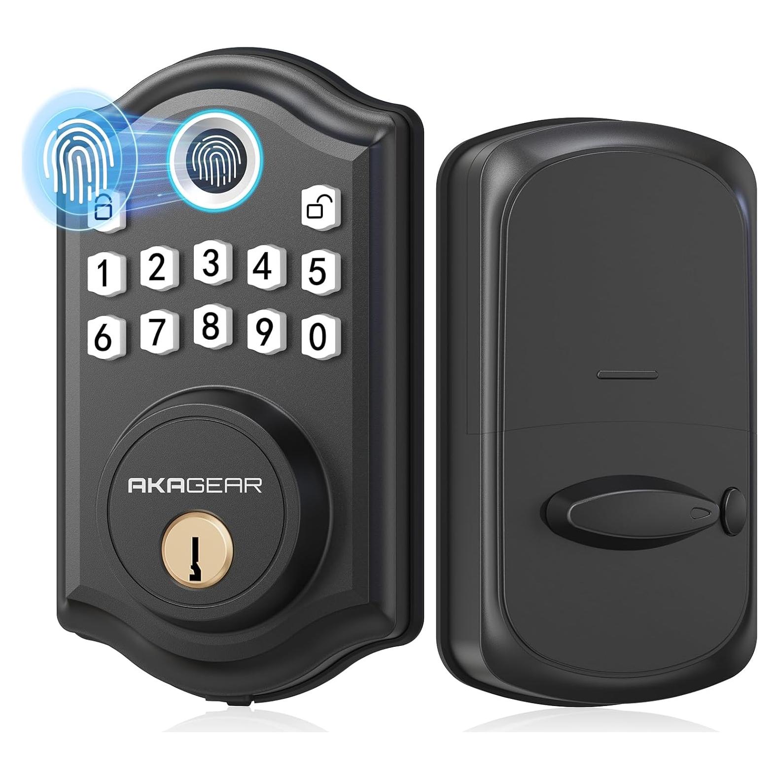 Cerradura Biométrica AkaGear DS10 con Teclado - Negro Mate