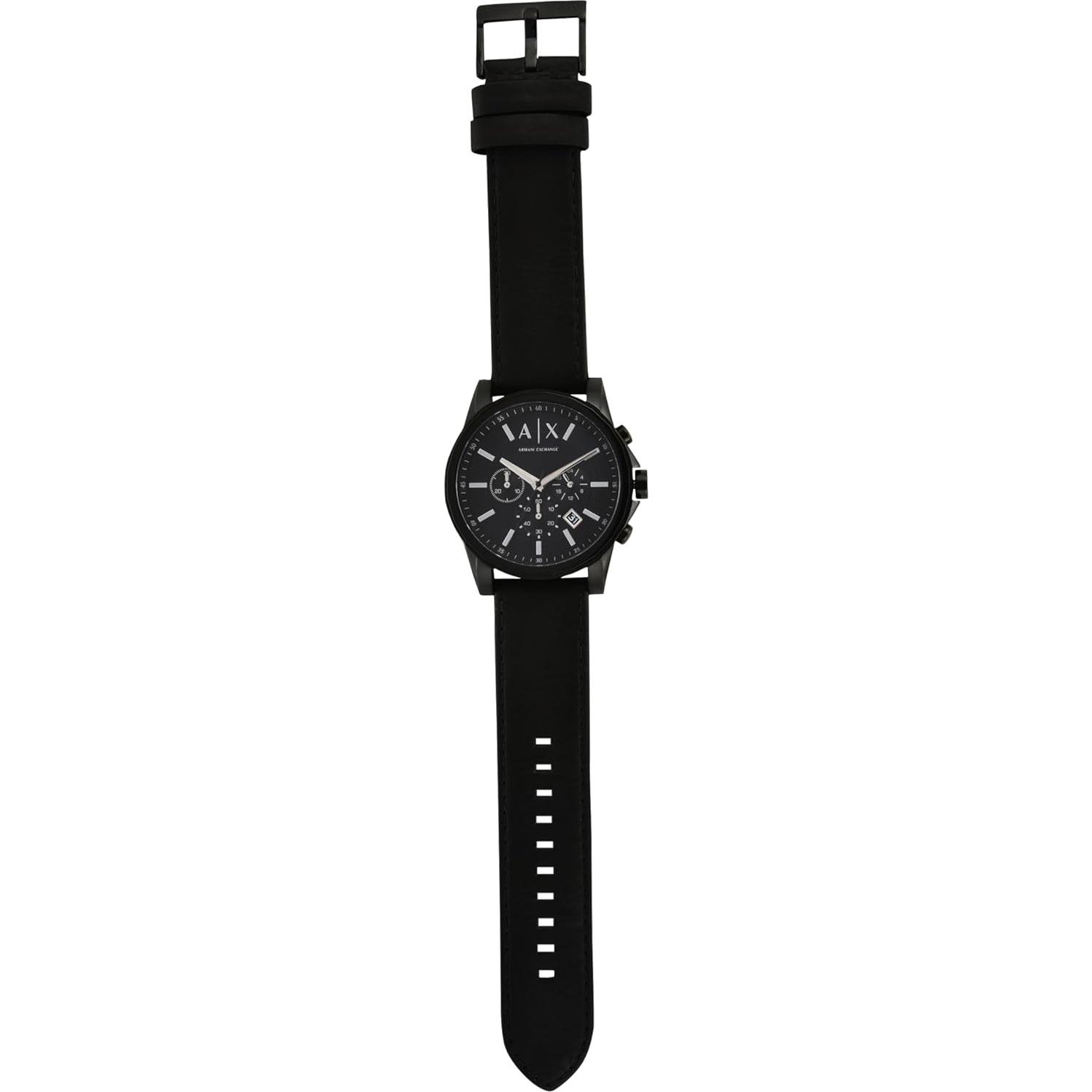 Reloj Cronógrafo AX Armani Exchange 45mm Correa Cuero Negro