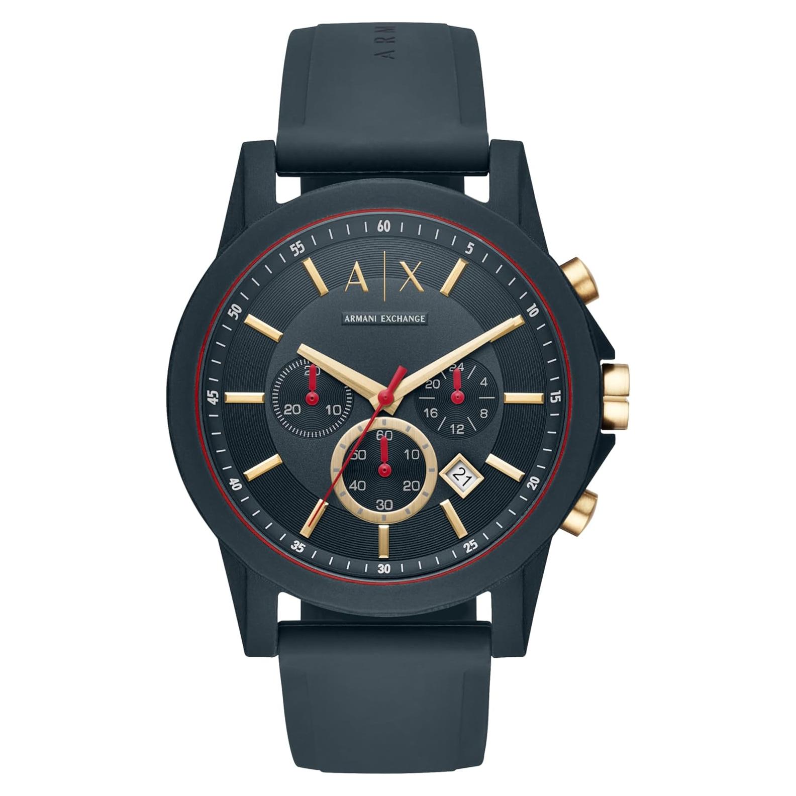 Reloj Cronógrafo Armani Exchange AX1335 47mm Azul Silicona