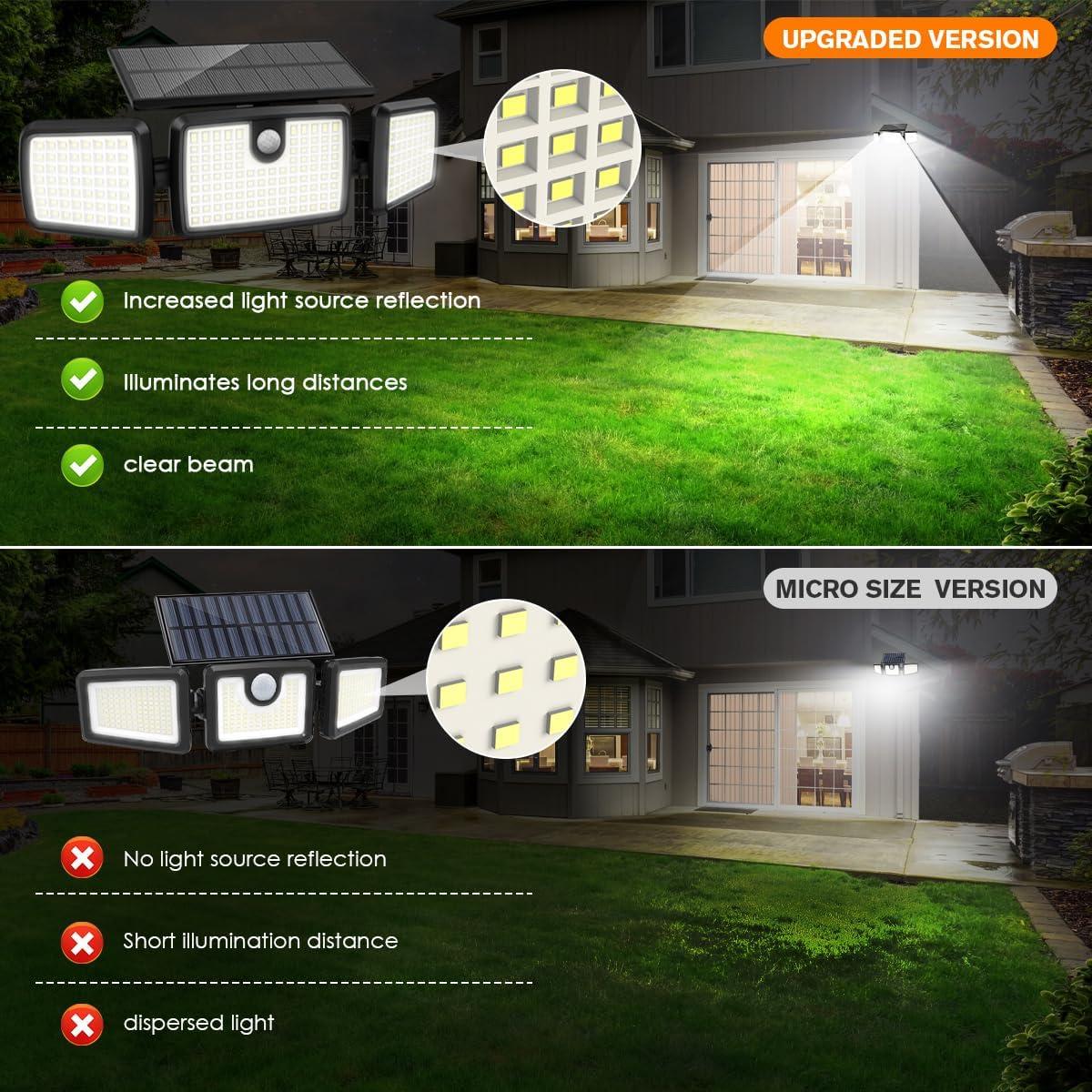 Luces Solares Exteriores Mihani 232 LEDs Carga Rápida 2 Pcs