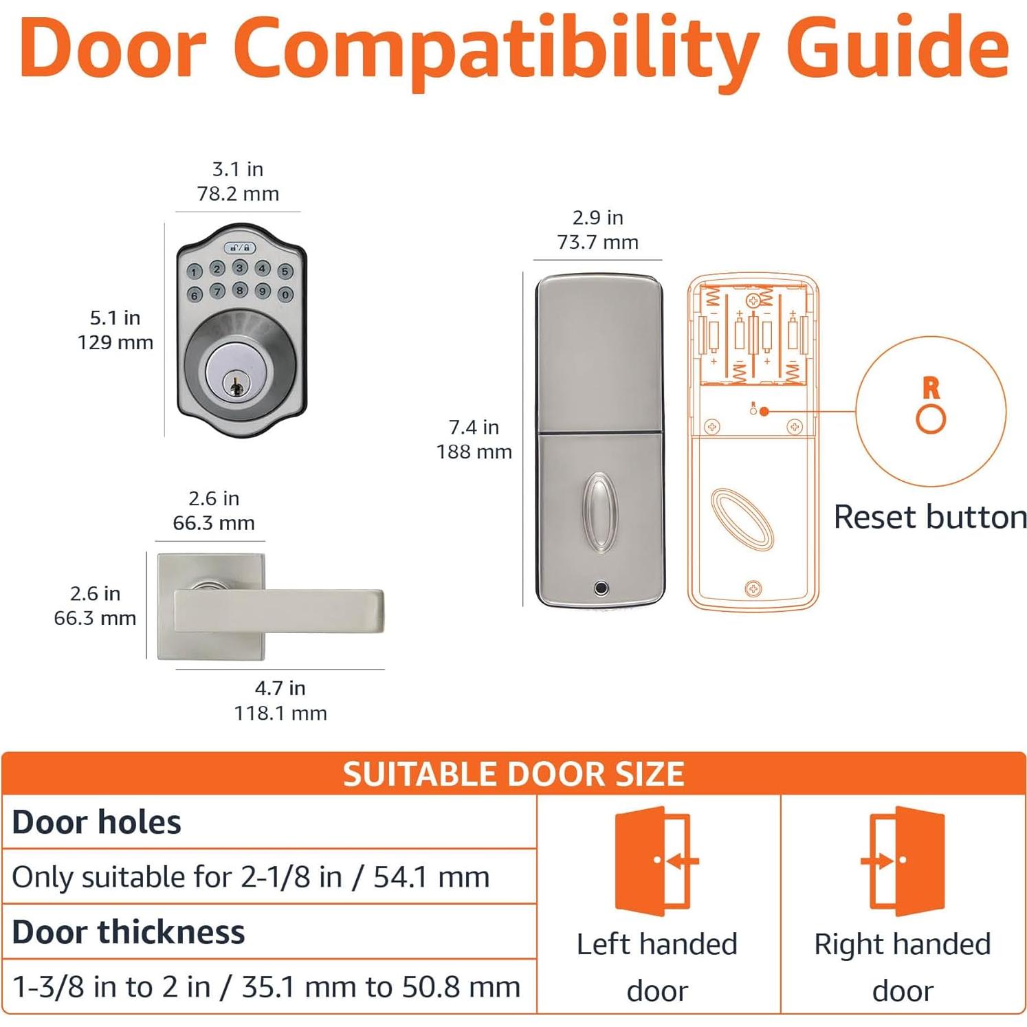 Cerradura Electrónica Amazon Basics con Teclado y Manija