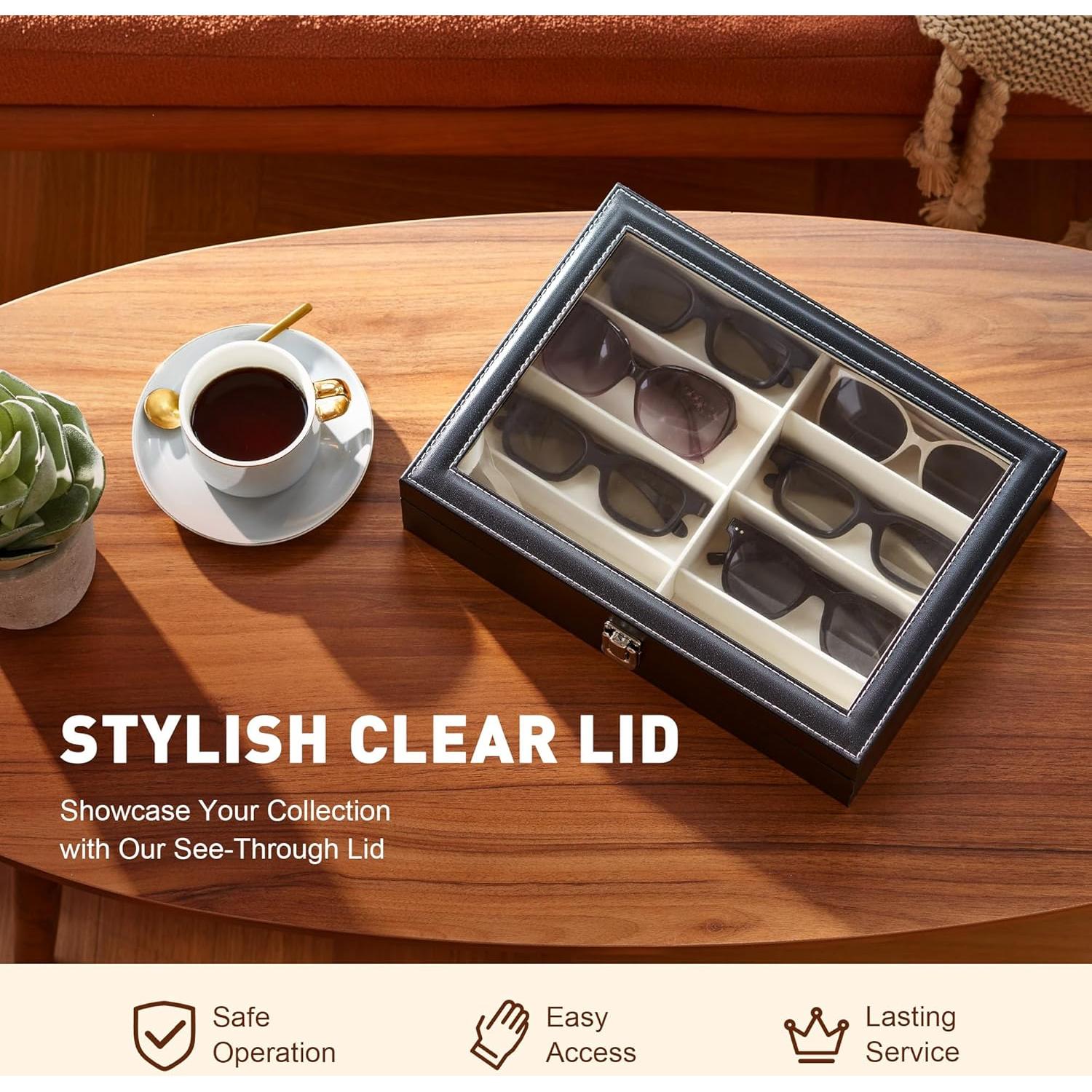 Organizador de Gafas CO-Z 8 Compartimentos Negro