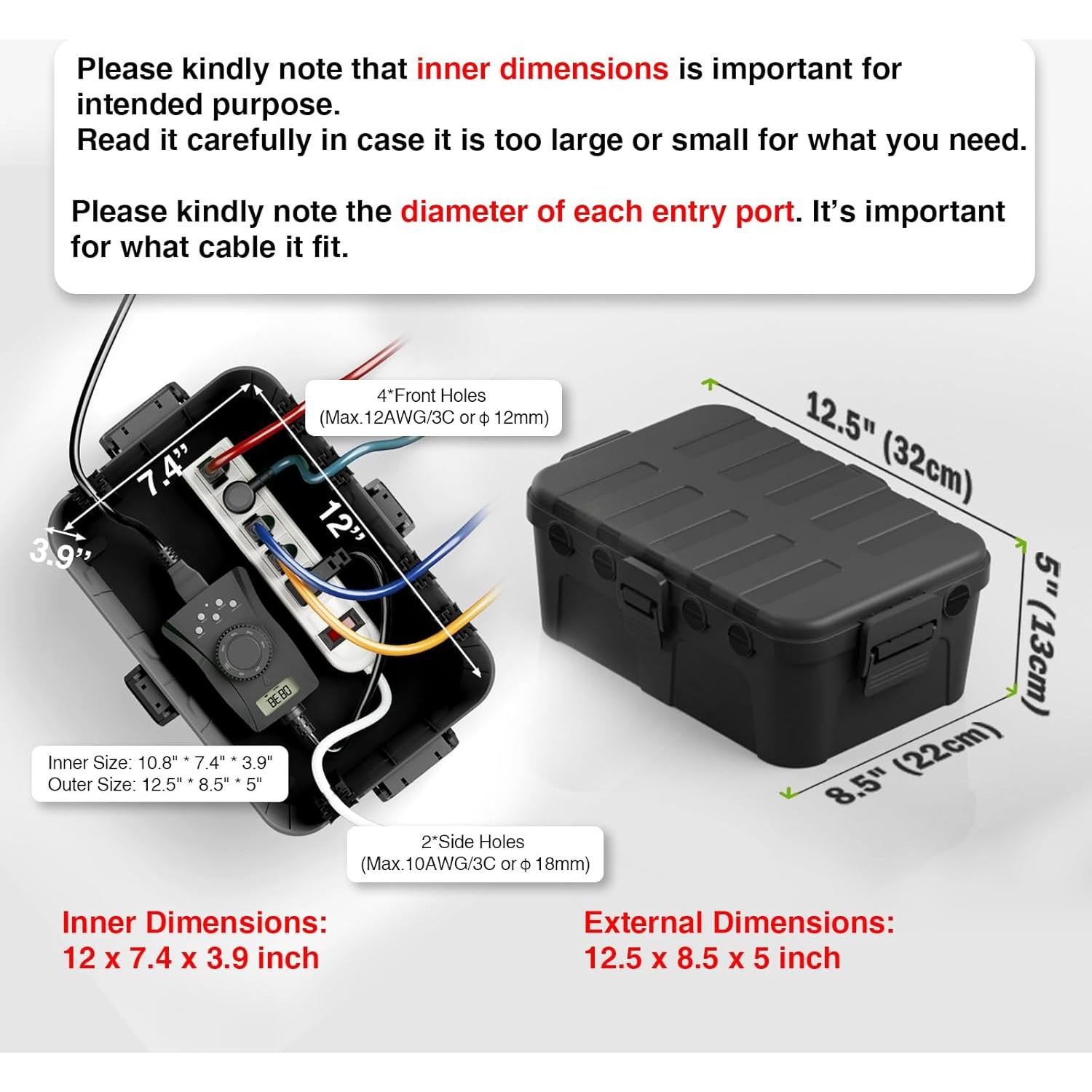 Caja Eléctrica Exterior Flemoon IP54 31.75x21.59x12.7cm Negra
