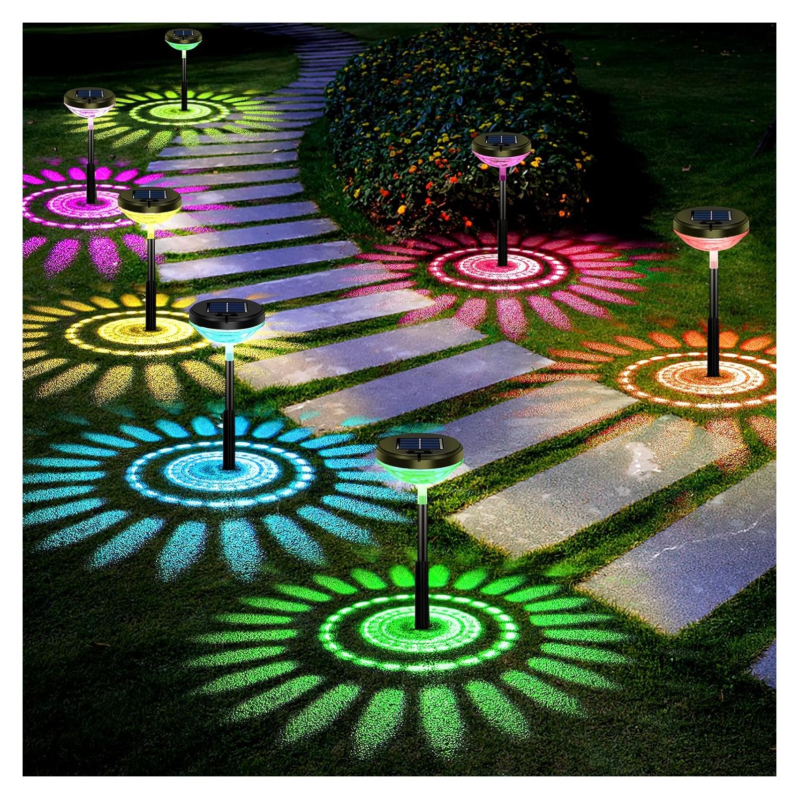 Luces Solares de Camino Nupostai 8 Paquete LED IP67 Multicolor
