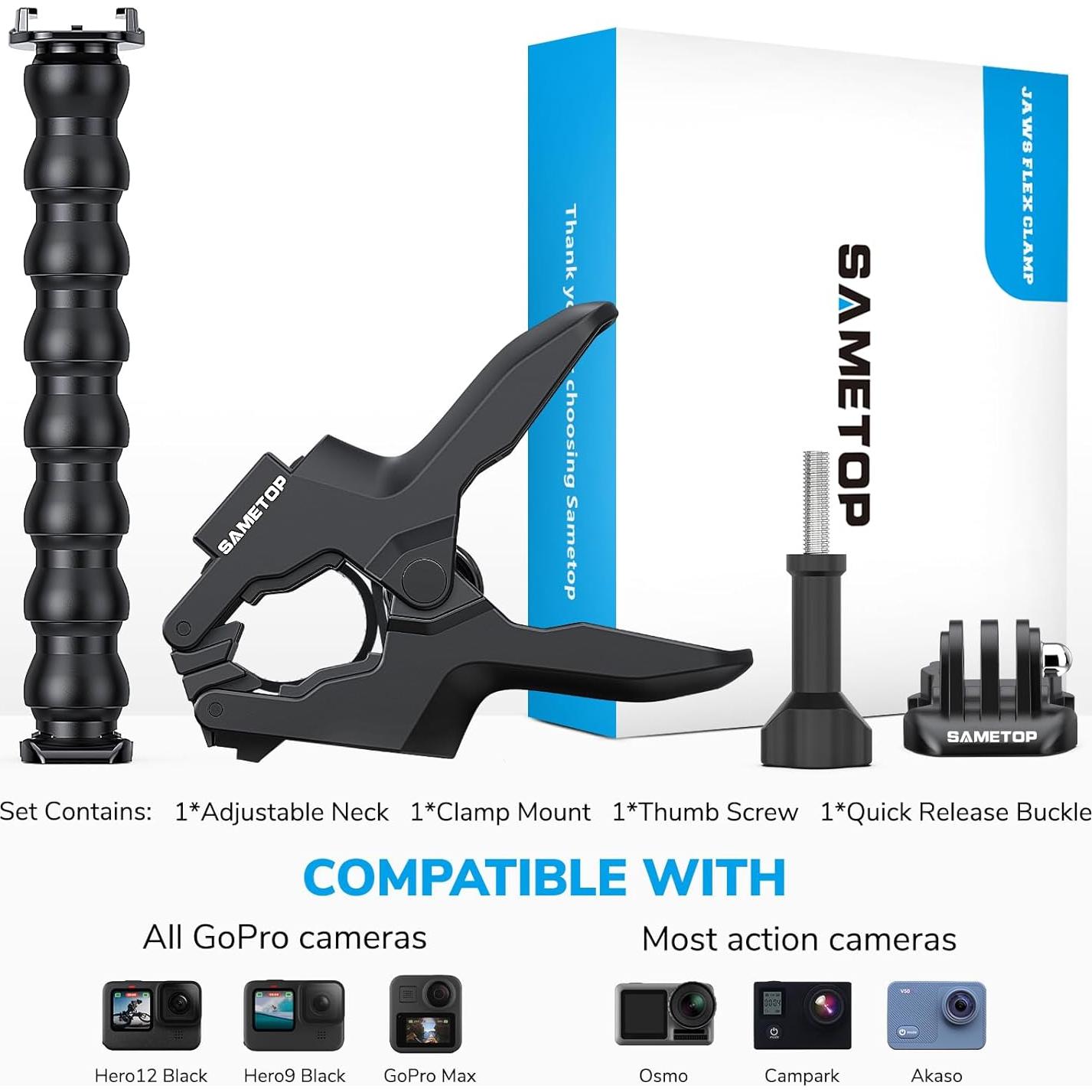 Soporte Jaws Flex Clamp Sametop para GoPro y DJI Osmo