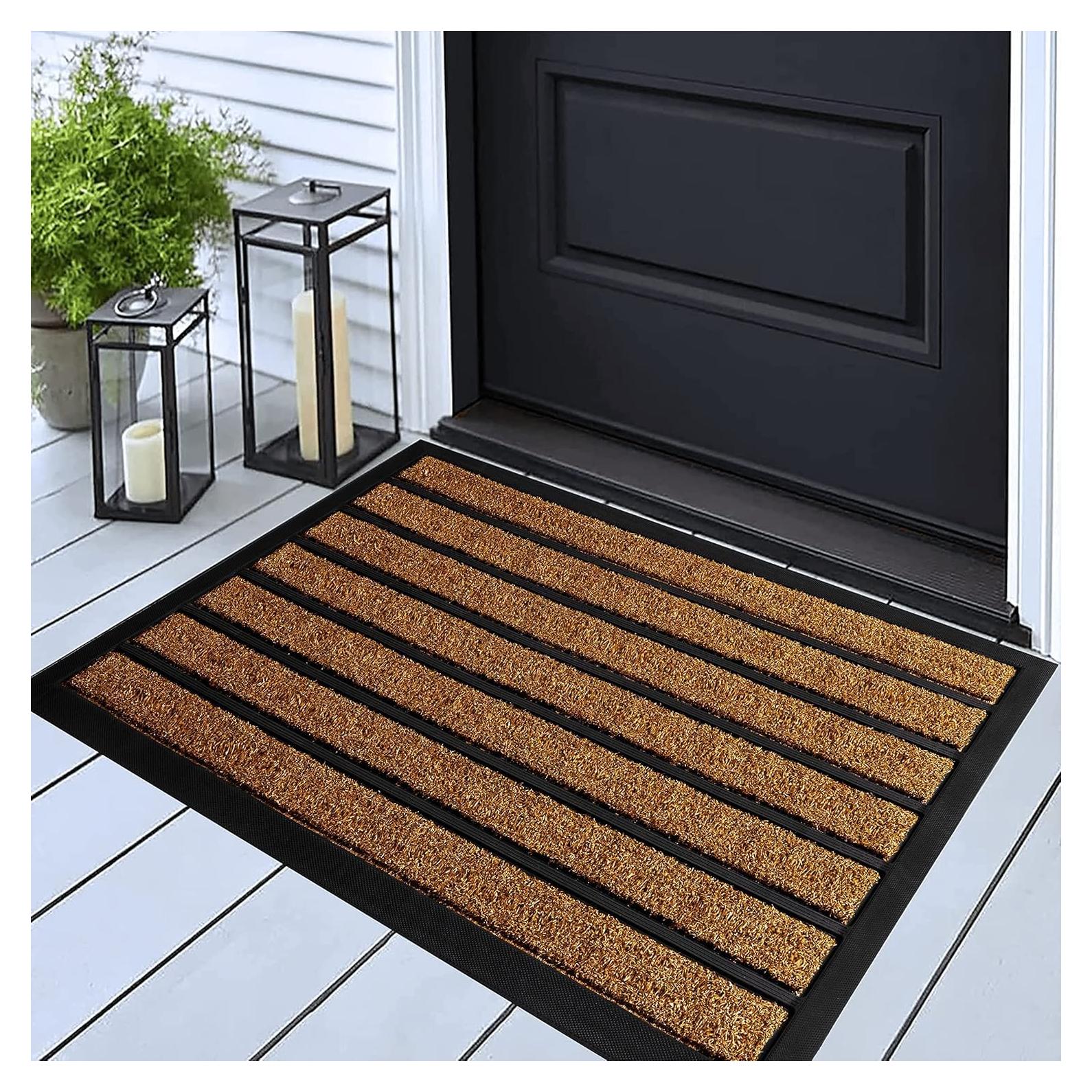 Alfombra de Entrada Antideslizante Ubdyo 76x43 cm Marrón