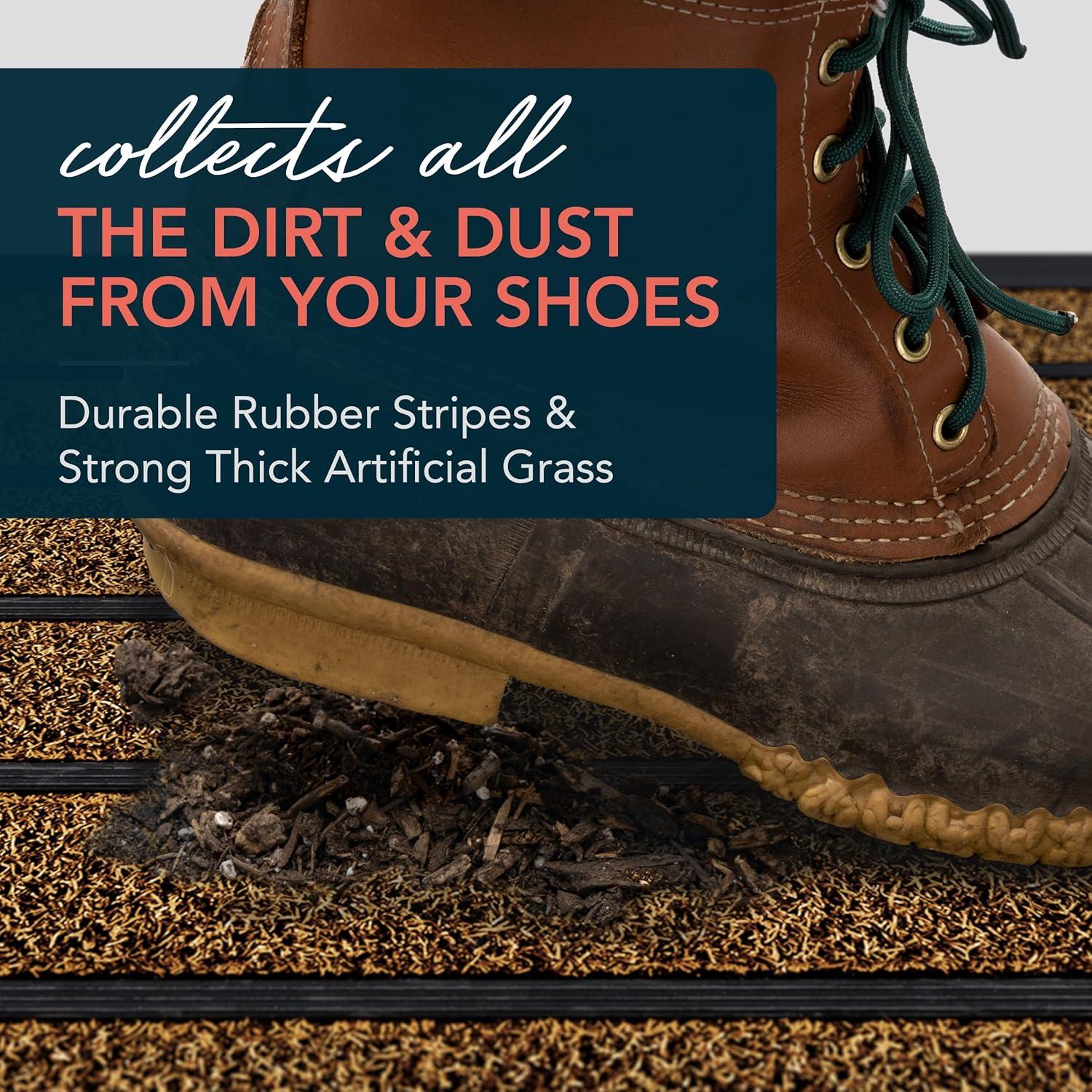 Alfombra de Entrada Antideslizante Ubdyo 76x43 cm Marrón