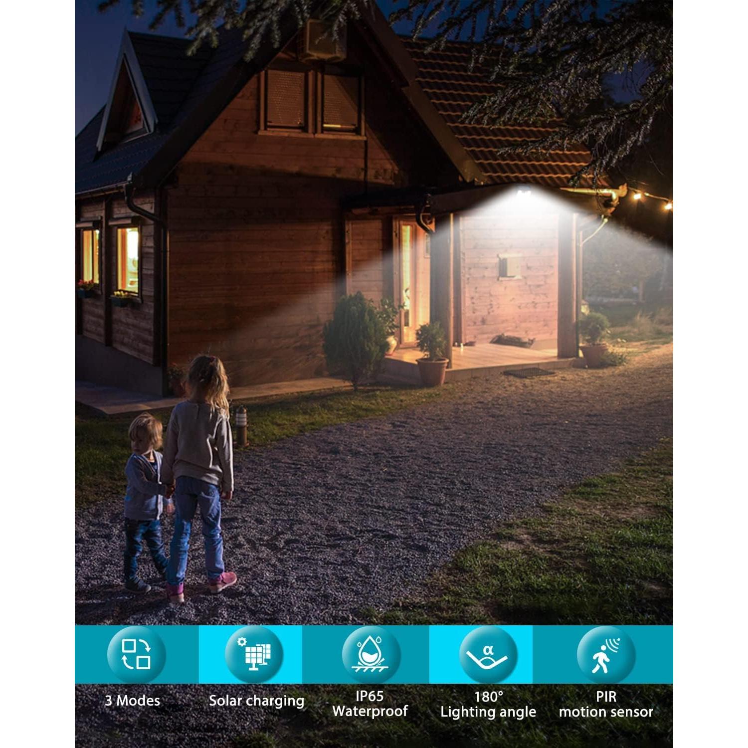 Luces Solares Exteriores Kolpop 2 Piezas 140 LEDs IP65