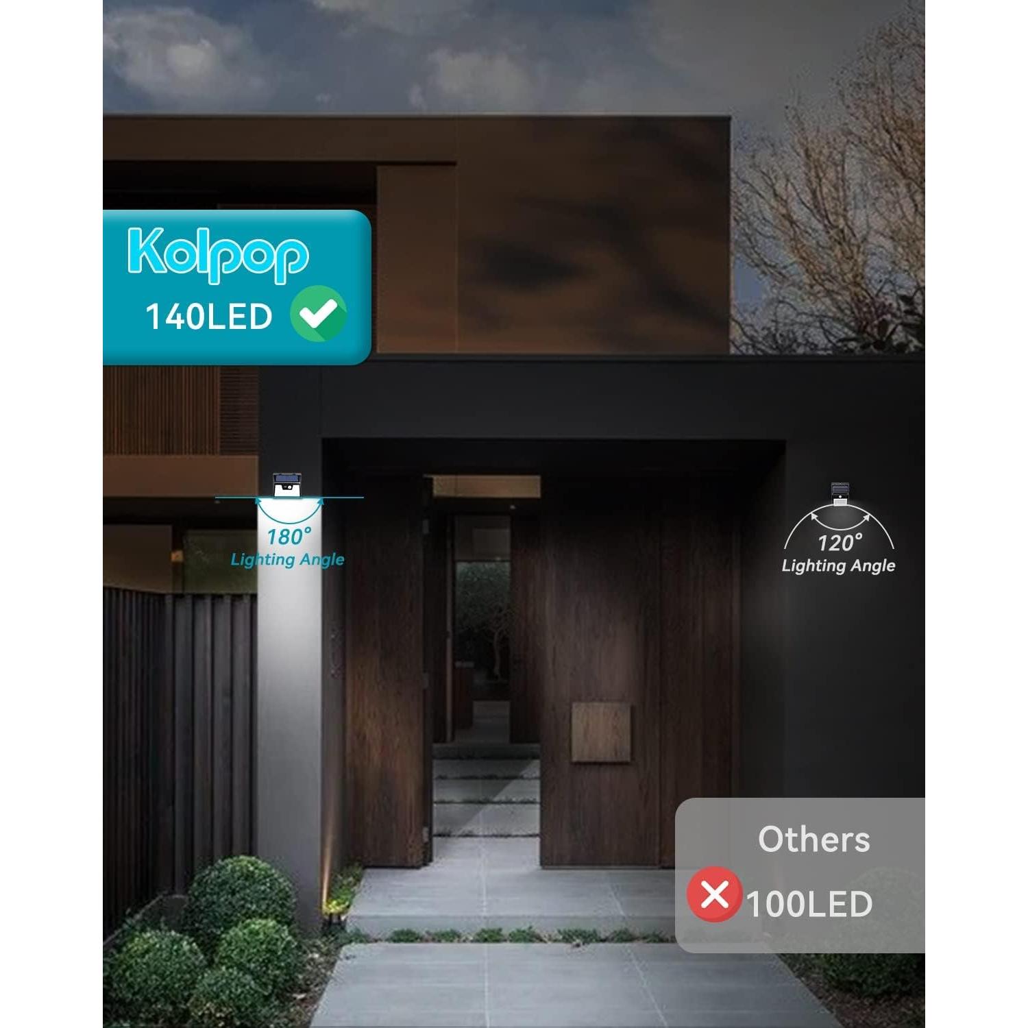 Luces Solares Exteriores Kolpop 2 Piezas 140 LEDs IP65