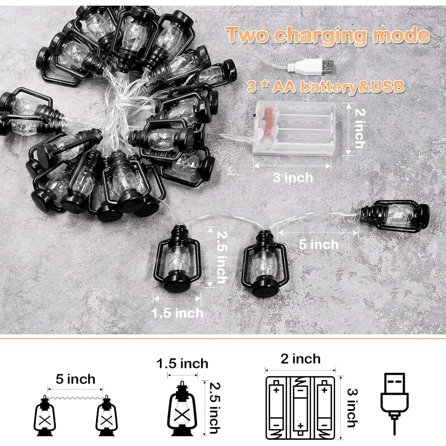 Linterna de Camping AceList 30 LEDs Blanco Cálido USB Batería