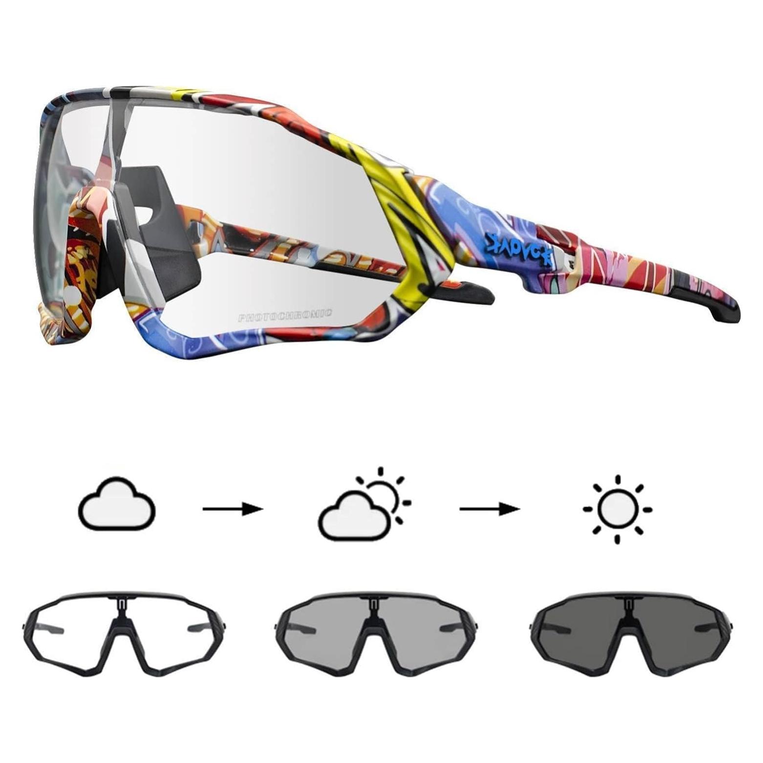 Gafas de Ciclismo Fotoquímicas KAPVOE UV400 para Adultos