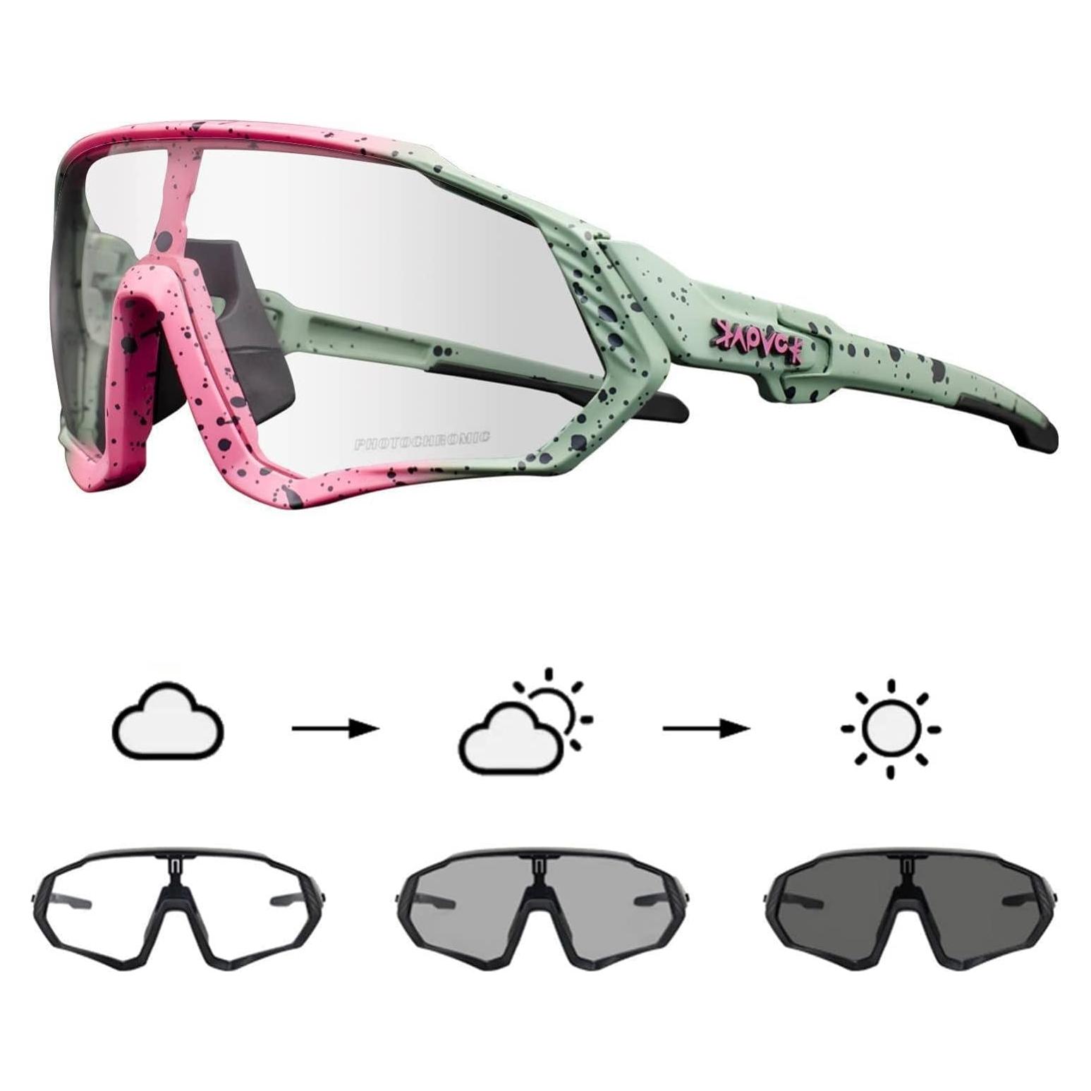 Gafas de Ciclismo KAPVOE Fotoquímicas UV400 para Adultos