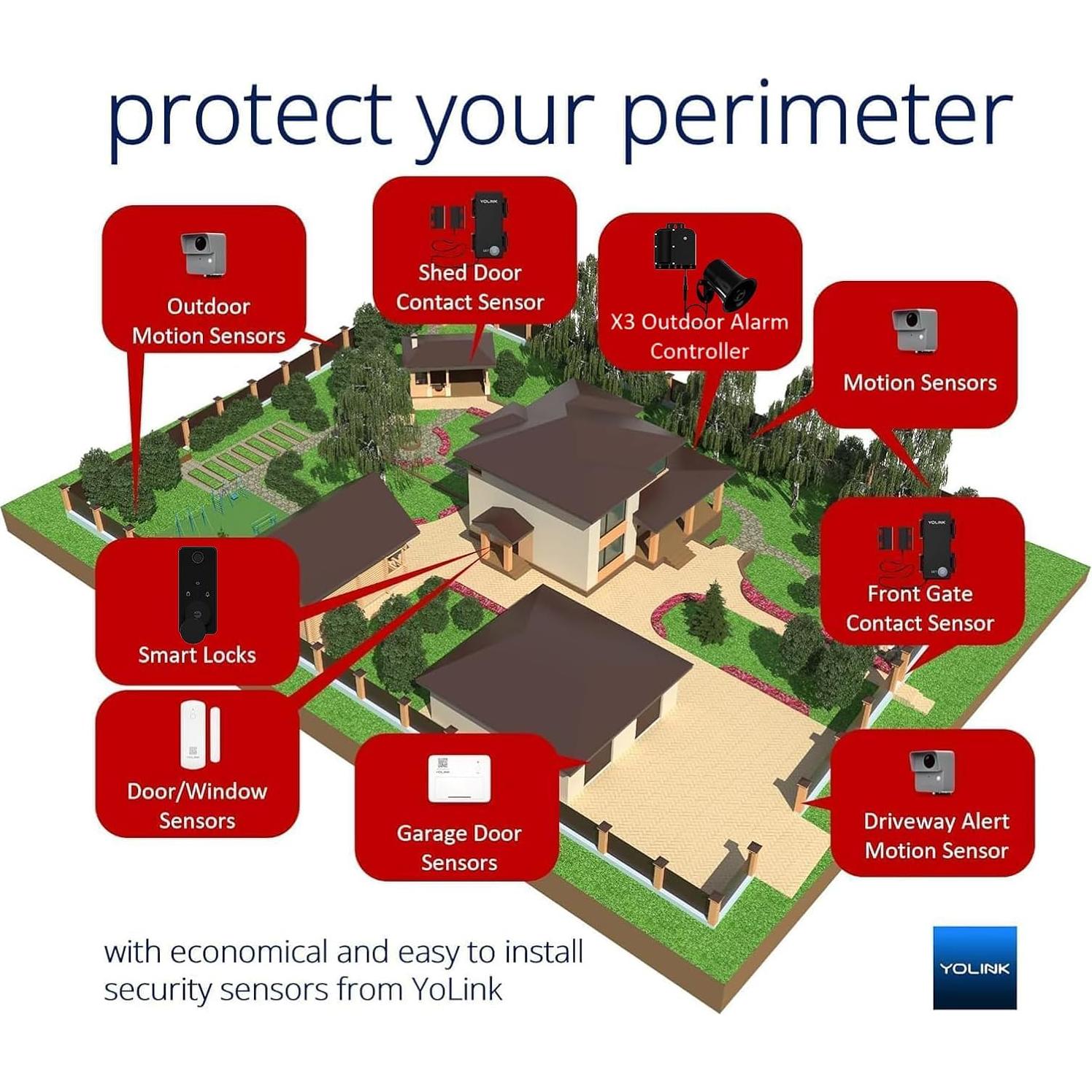 Controlador de Alarma Exterior YoLink X3 130dB Batería 10 Años