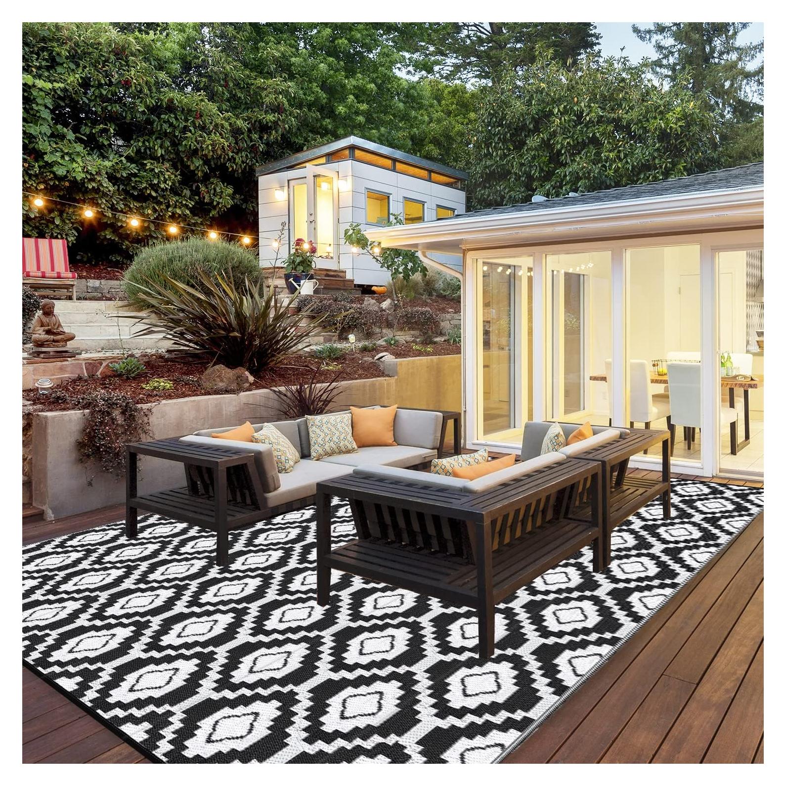 Alfombra Exterior Reversible HIHEGD 274x365 cm Impermeable