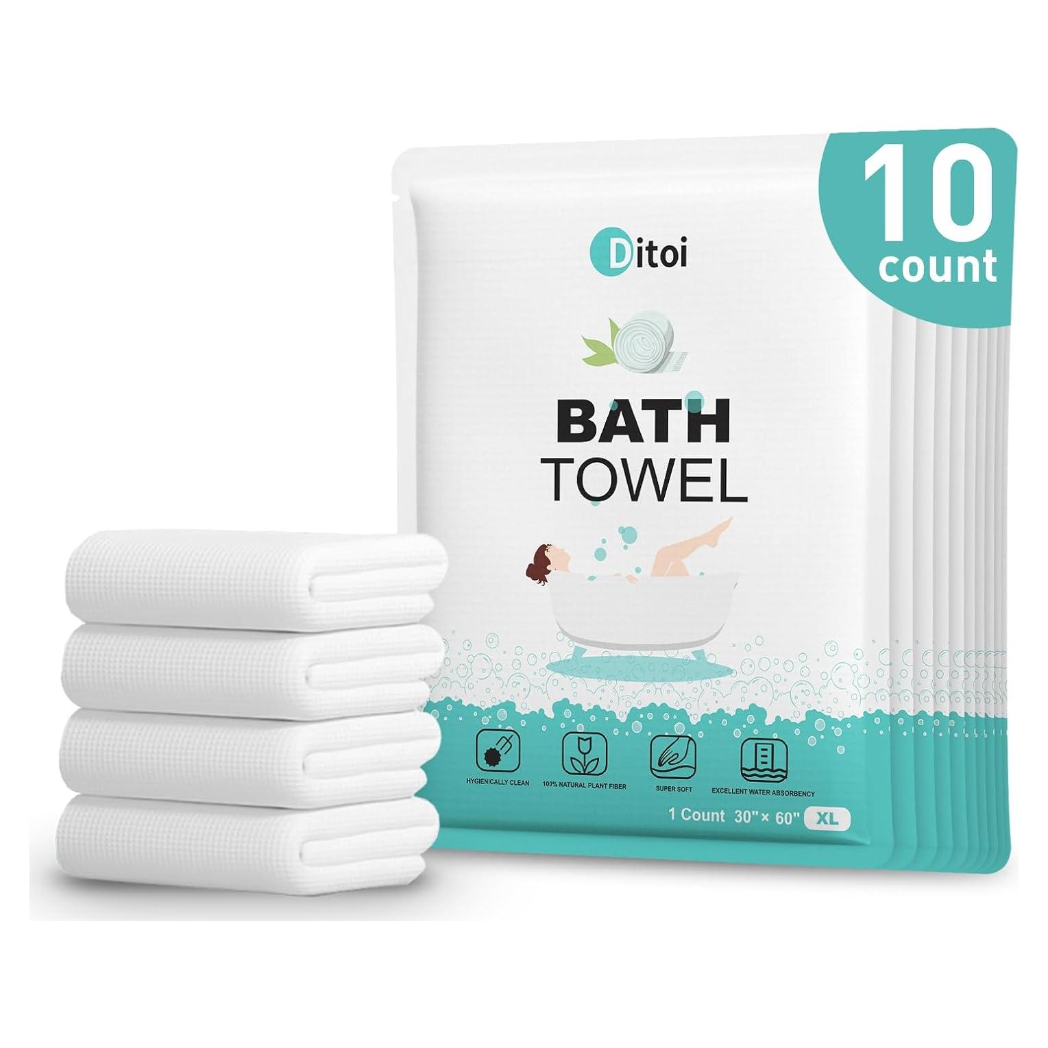Toallas de Baño Desechables Ditoi XL 30x60 cm, 10 Piezas