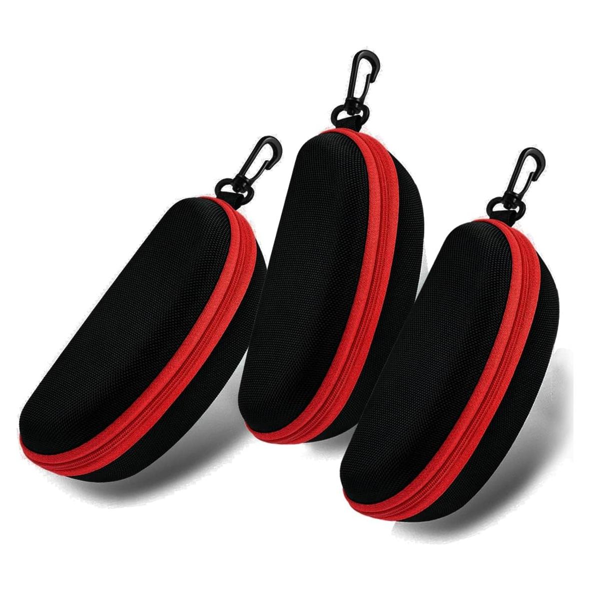 Estuche Duro para Gafas de Sol y Lectura 3 Piezas Rojo