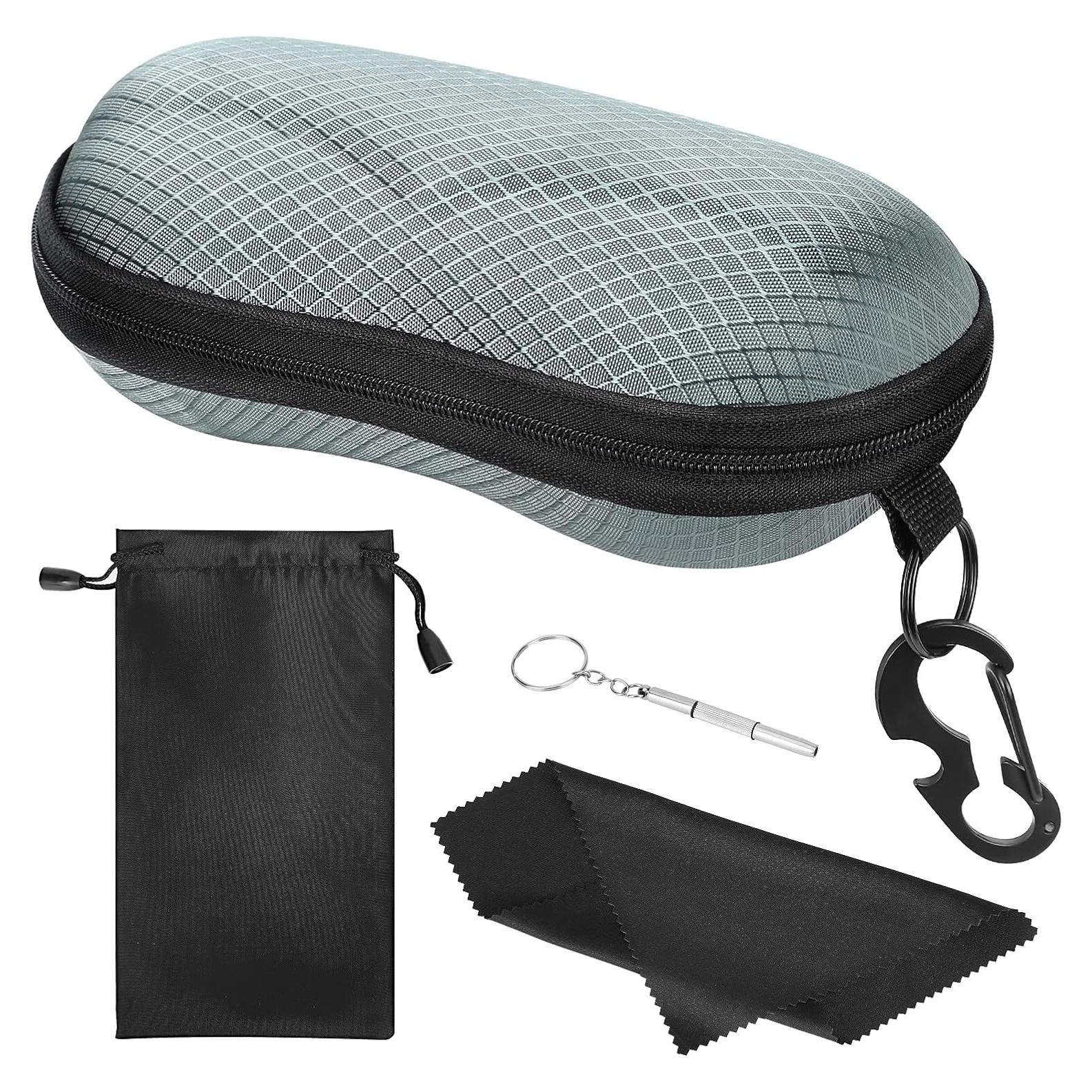 Funda de Gafas Semi Dura MoKo con Gancho Metálico Gris