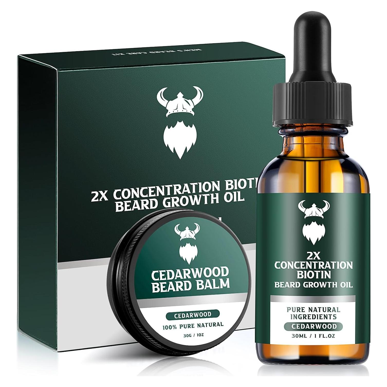 Kit de Crecimiento de Barba MistySprite 2X Biotina Aceites Naturales