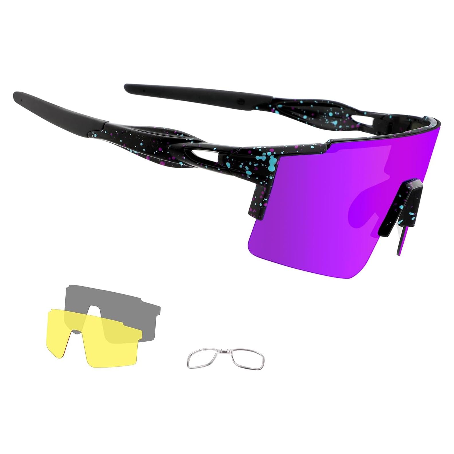 Gafas de sol OULAIQI polarizadas 3 lentes para ciclismo