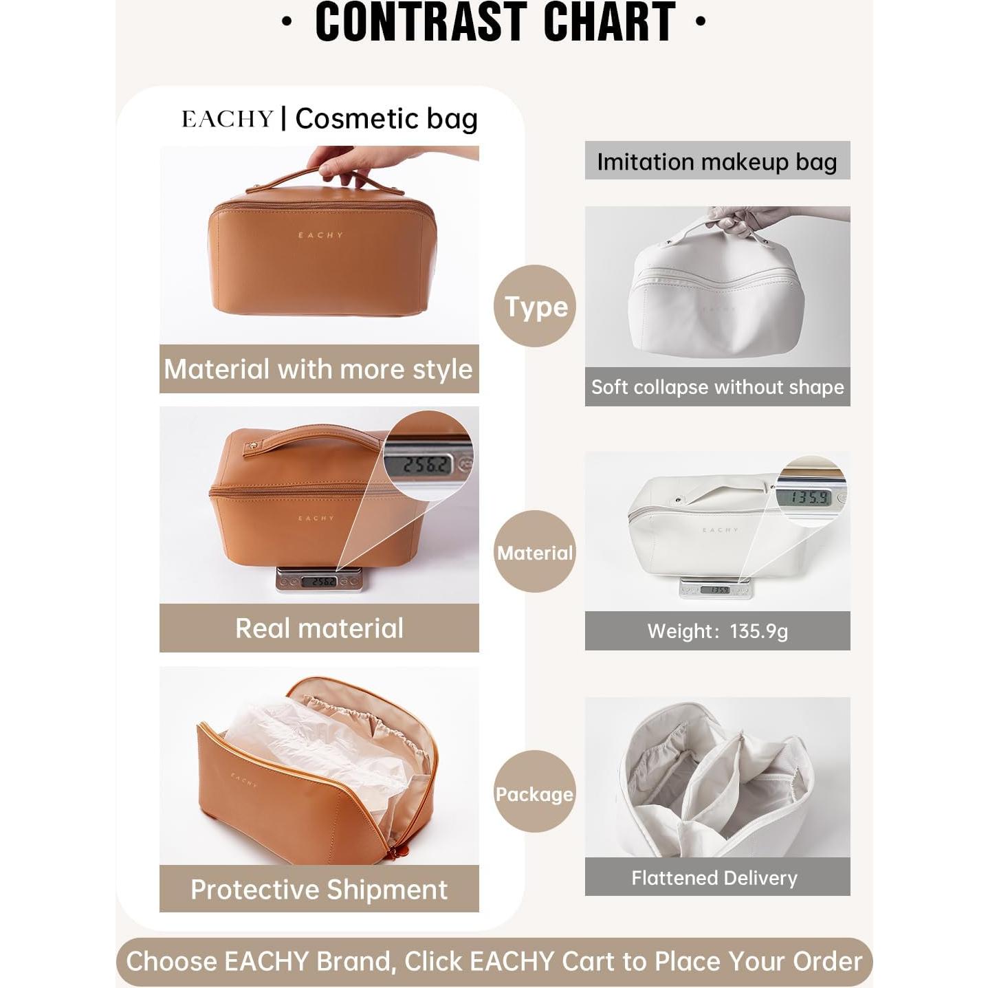 Bolsa de Maquillaje EACHY Mediana Impermeable con Asa