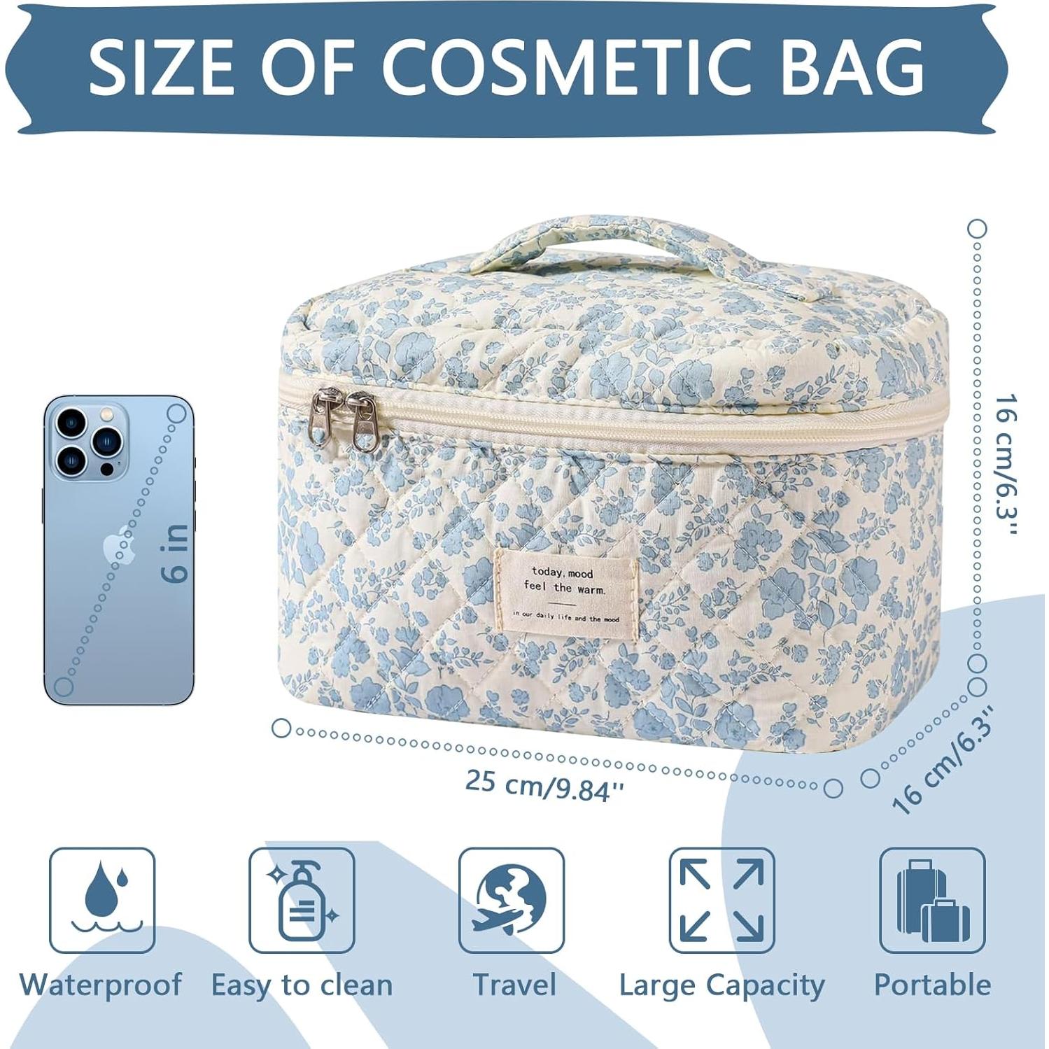 Bolsa de Maquillaje Grande Gosect Floral 25x16x16 cm
