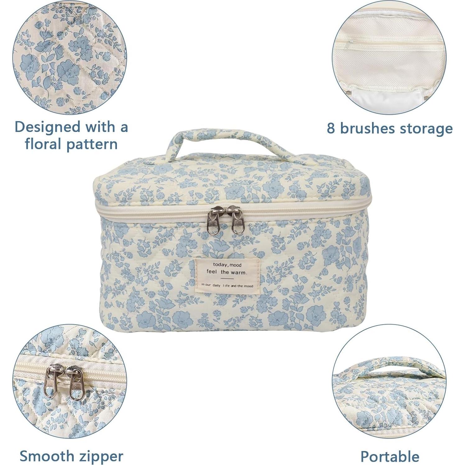 Bolsa de Maquillaje Grande Gosect Floral 25x16x16 cm