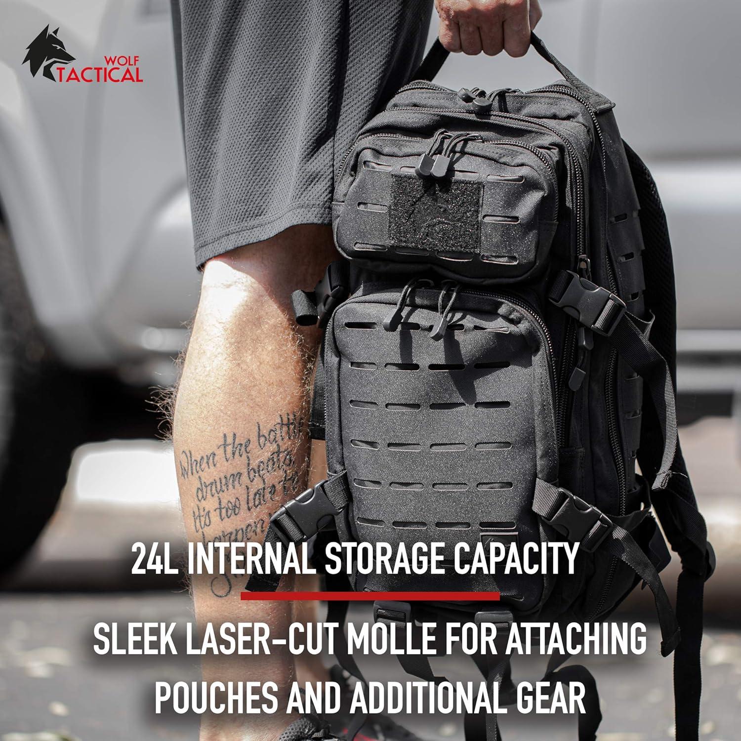 Mochila táctica WOLF TACTICAL 24L EDC compacta y ligera