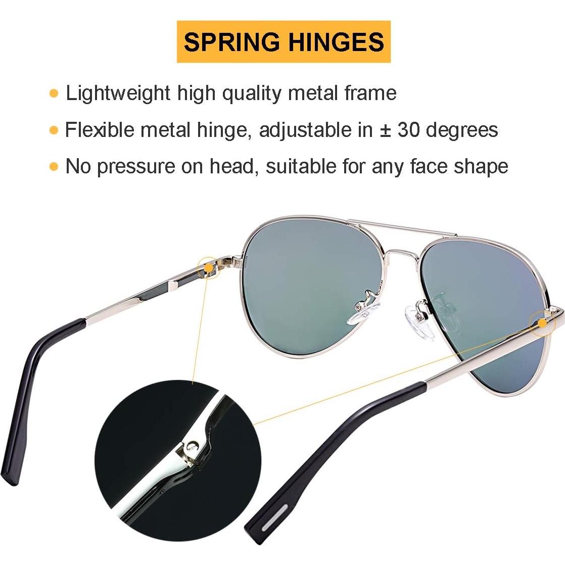 Gafas de Sol Aviador Gleyemor 52mm Polarizadas Unisex