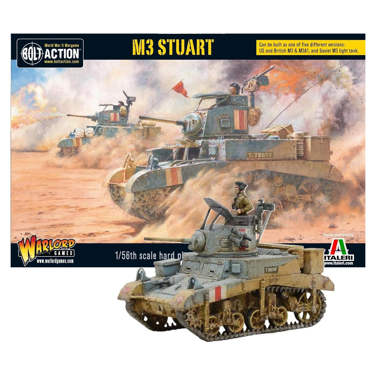 Tanque Ligero M3 Stuart Bolt Action 1:56 WWII Modelo Plástico