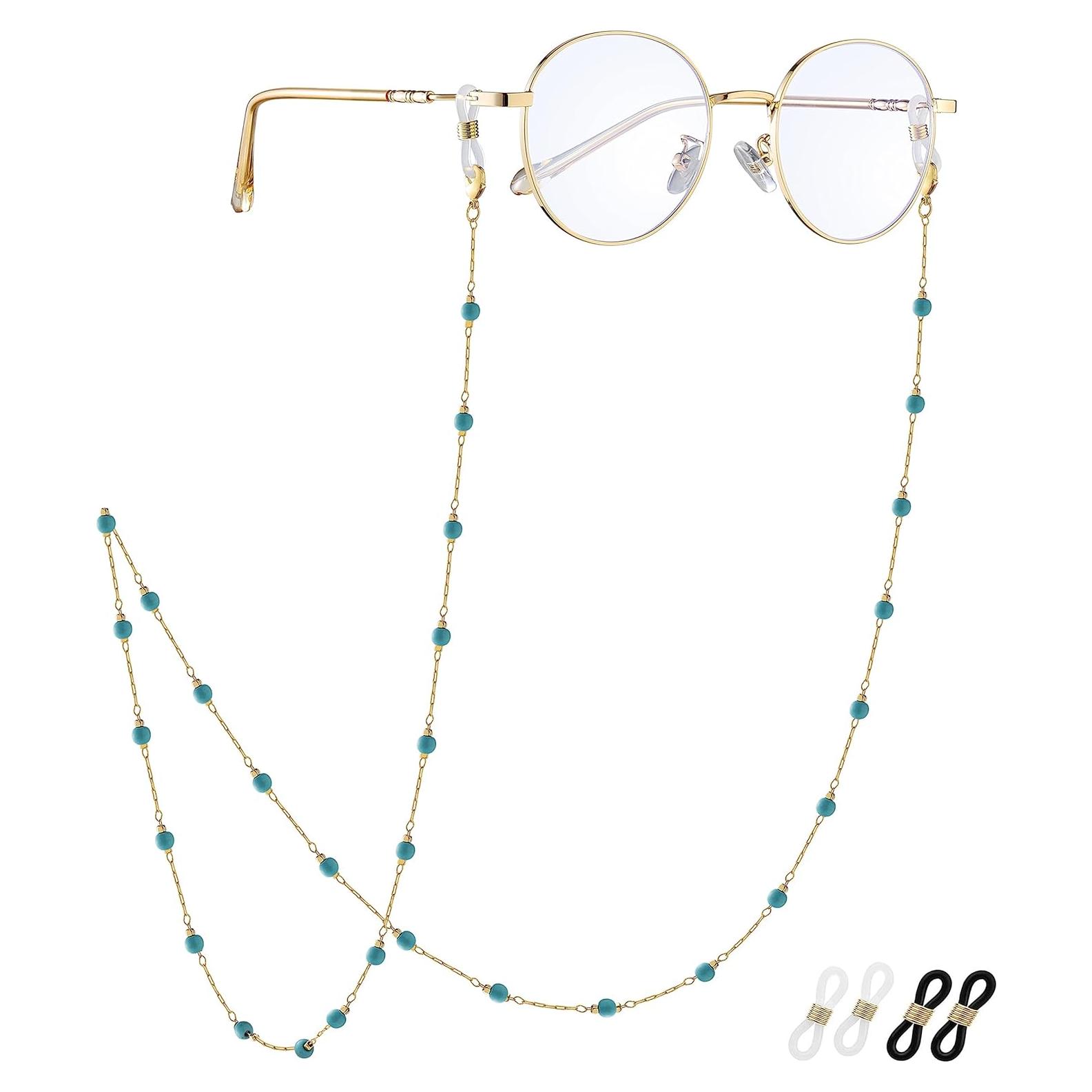 Cadena de Gafas para Mujeres Soporte de Piedra Turquesa