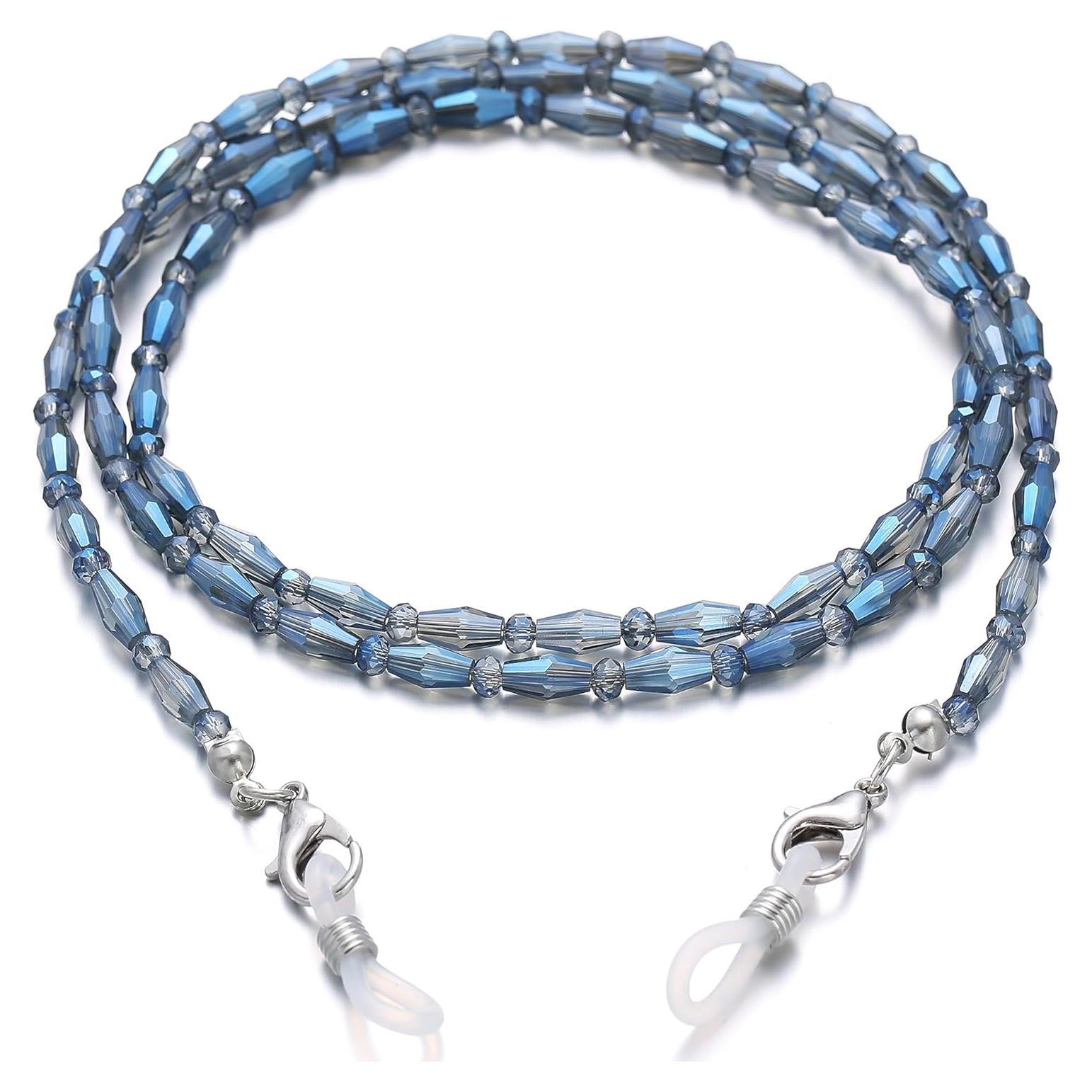 Cadena de Gafas para Mujeres Soporte con Perlas Cristal 71cm