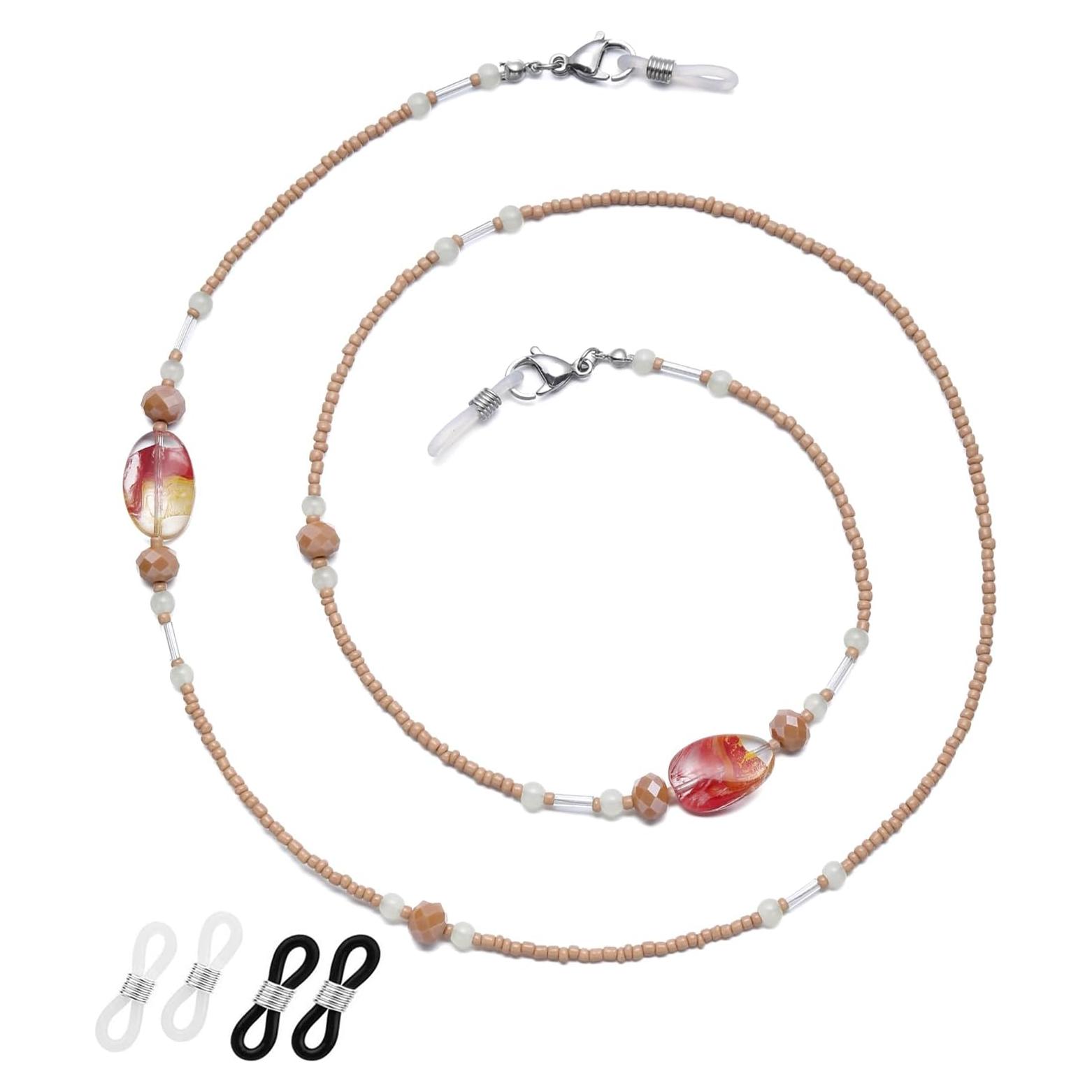 Cadena de Gafas para Mujeres Soporte con Perlas Cristal