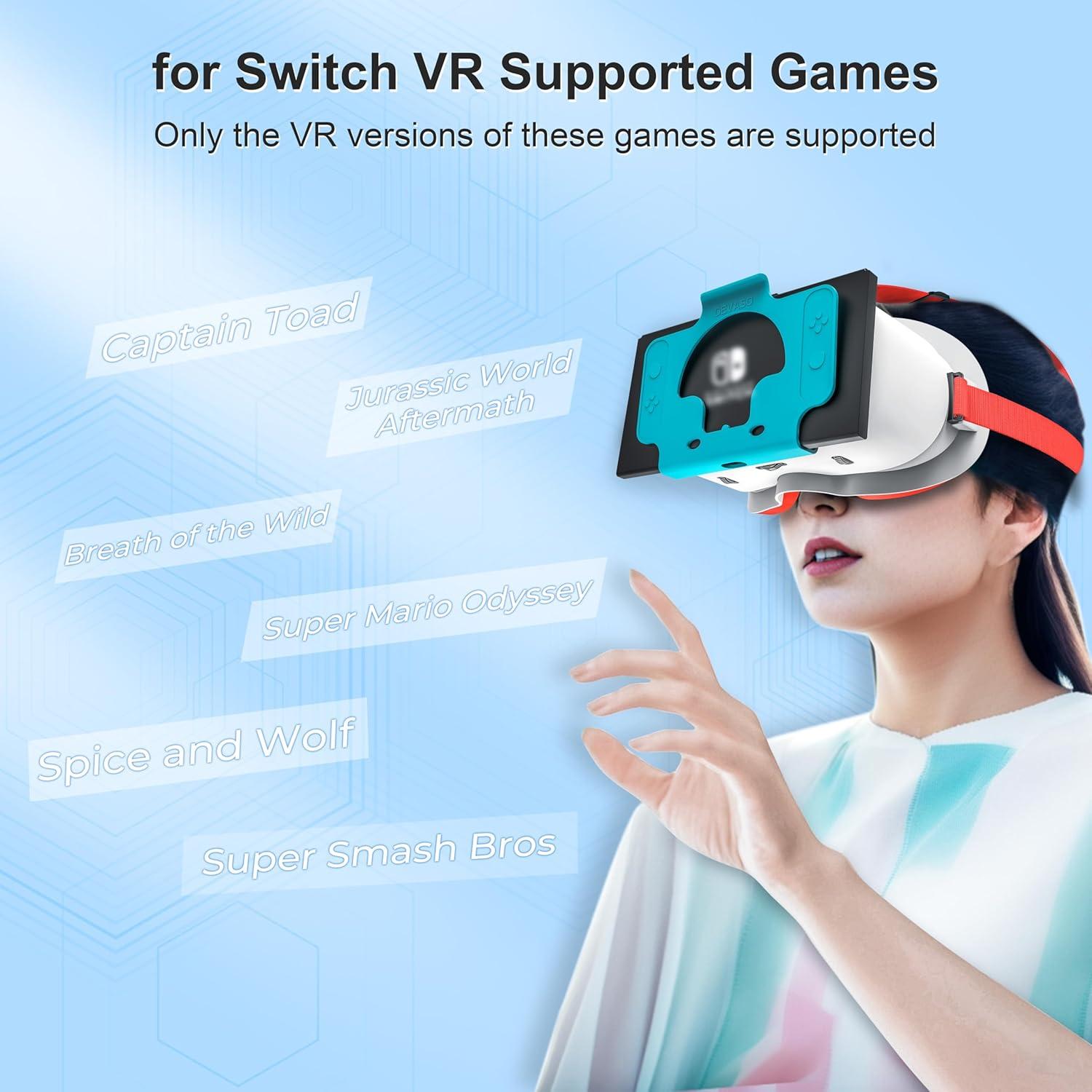 Auriculares VR DEVASO para Nintendo Switch y OLED, Lentes HD