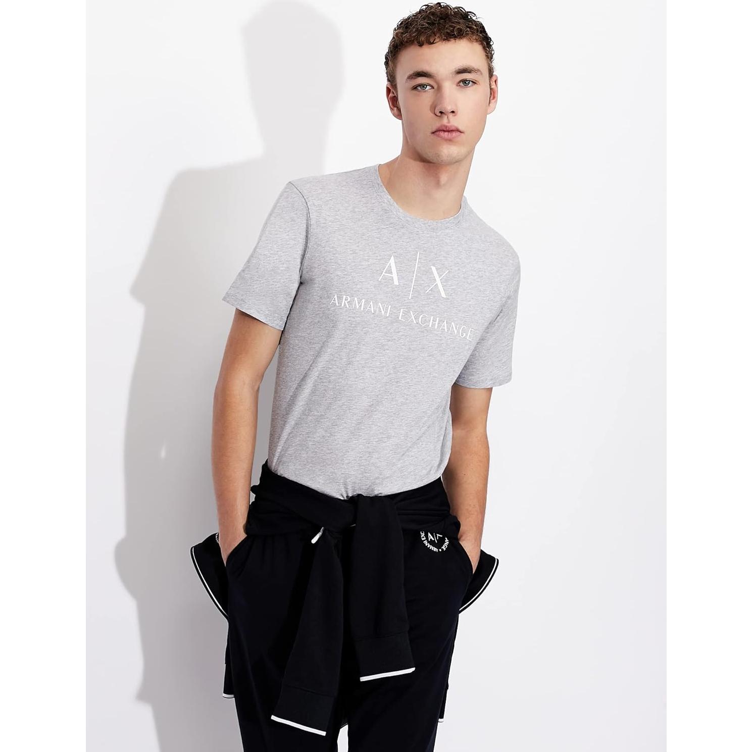 Camiseta AX Armani Exchange Hombre Cuello Redondo Gris