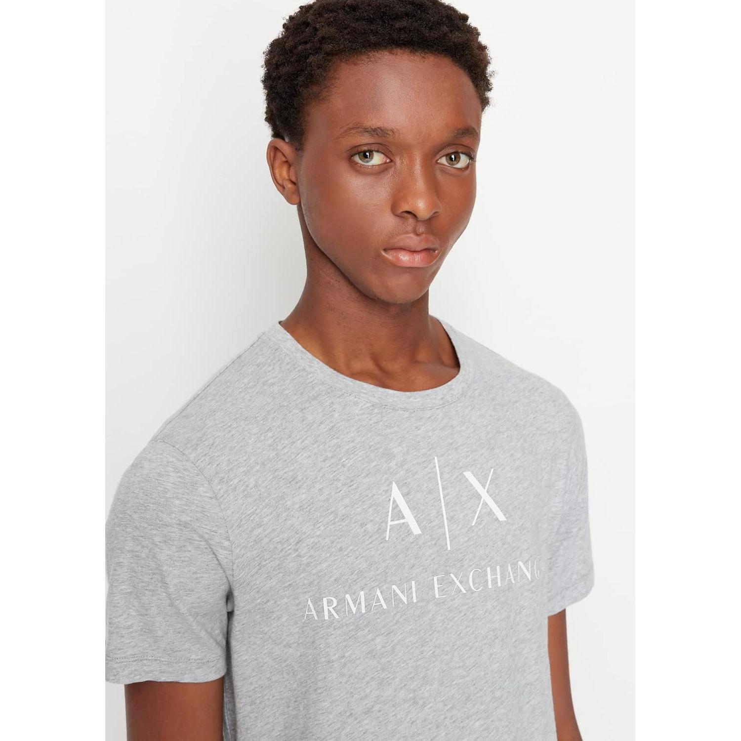 Camiseta AX Armani Exchange Hombre Gris Cuello Redondo